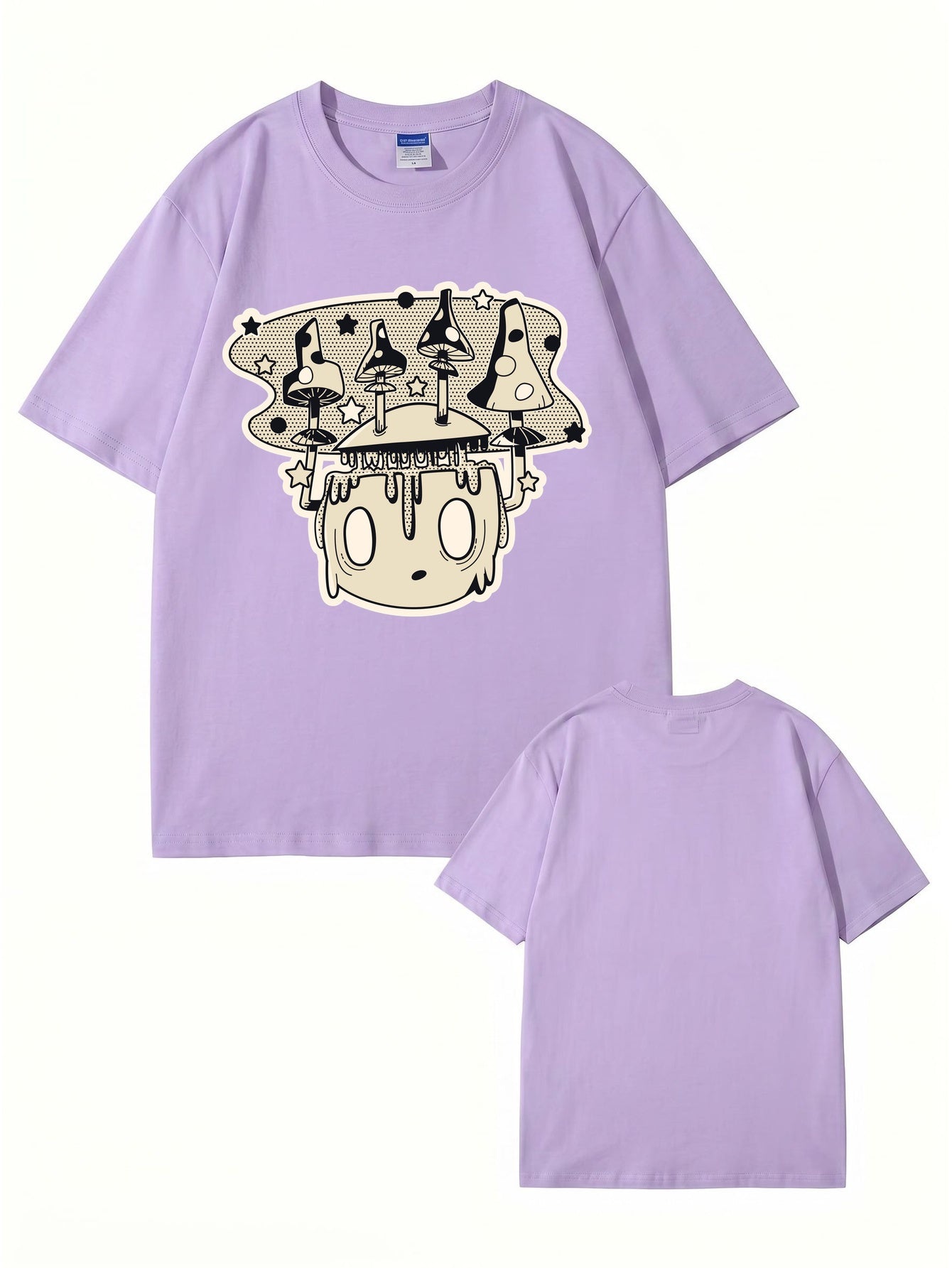 Mushroom Head Graphic Print Unisex Cotton T-Shirt