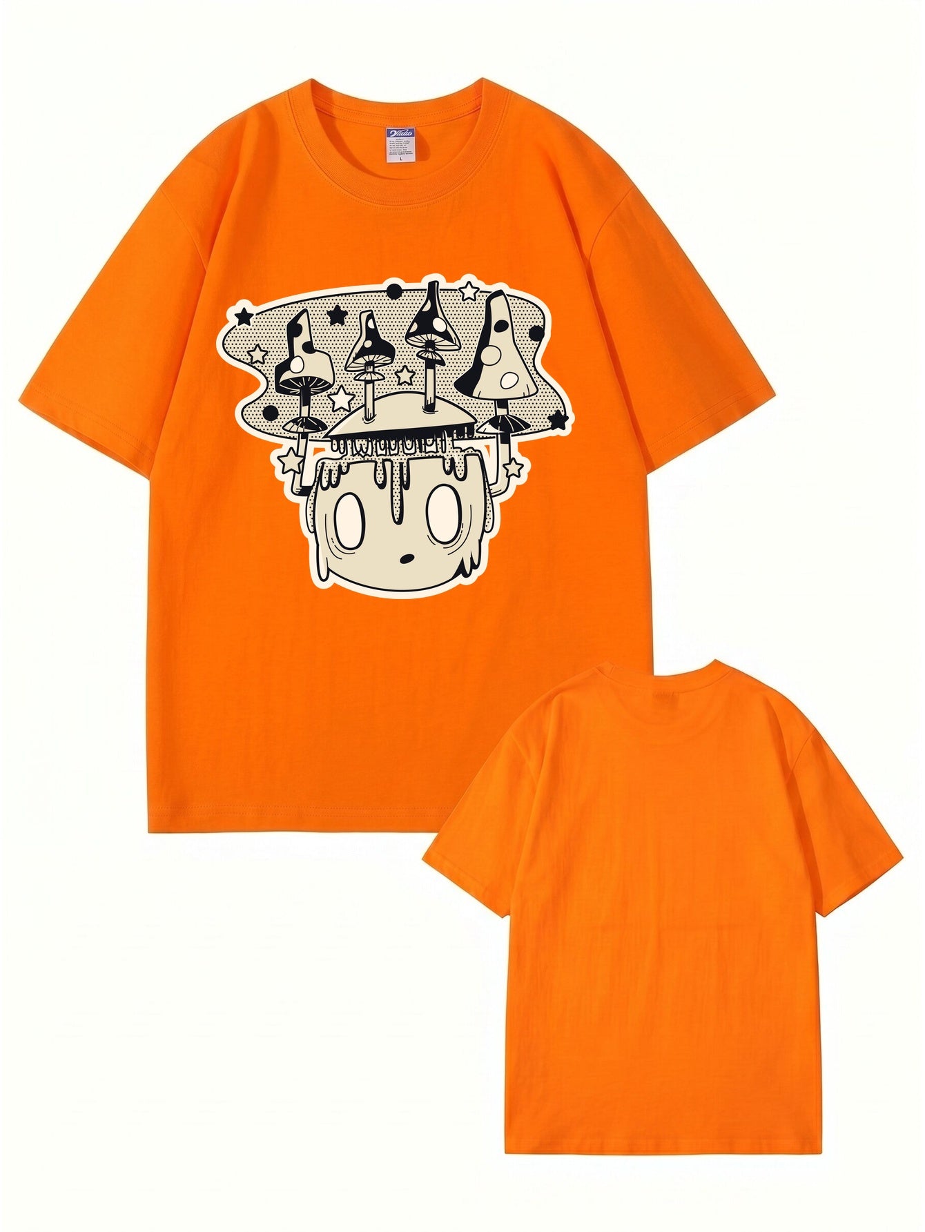 Mushroom Head Graphic Print Unisex Cotton T-Shirt