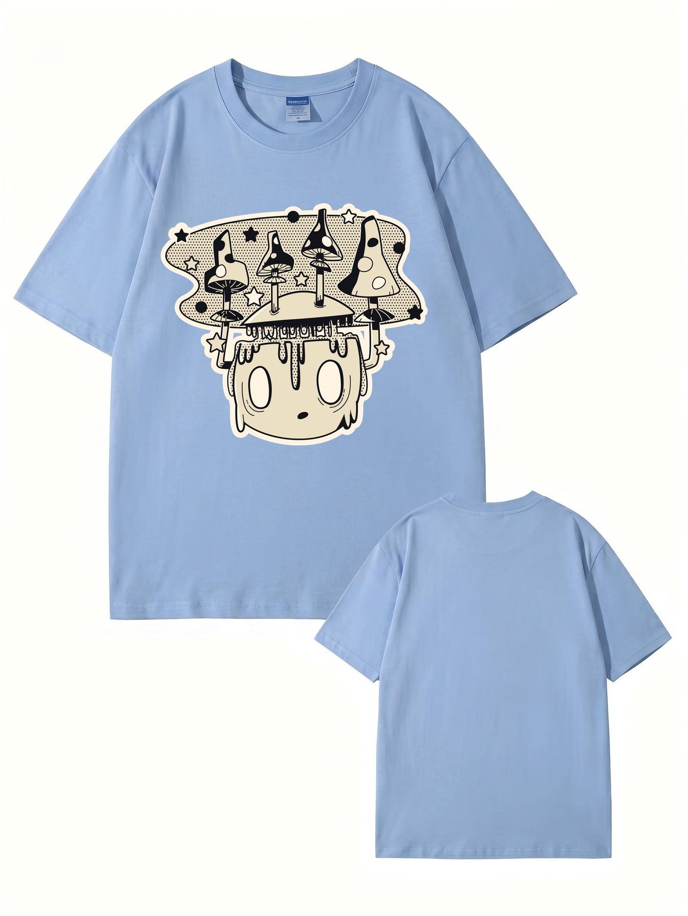 Mushroom Head Graphic Print Unisex Cotton T-Shirt