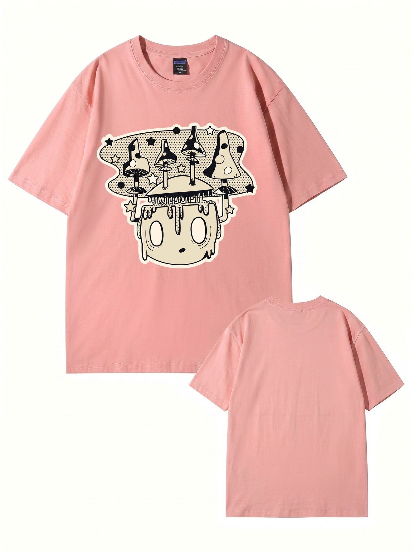 Mushroom Head Graphic Print Unisex Cotton T-Shirt