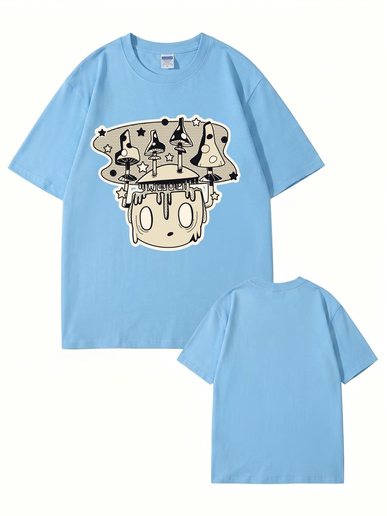 Mushroom Head Graphic Print Unisex Cotton T-Shirt