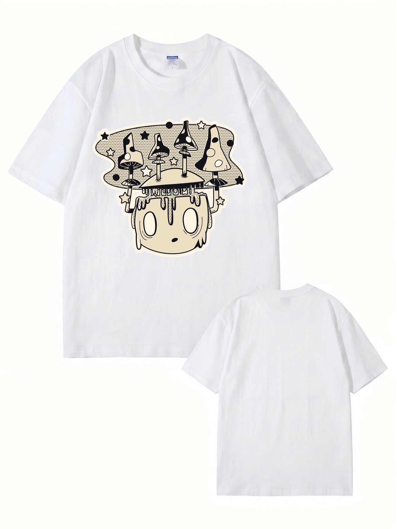 Mushroom Head Graphic Print Unisex Cotton T-Shirt
