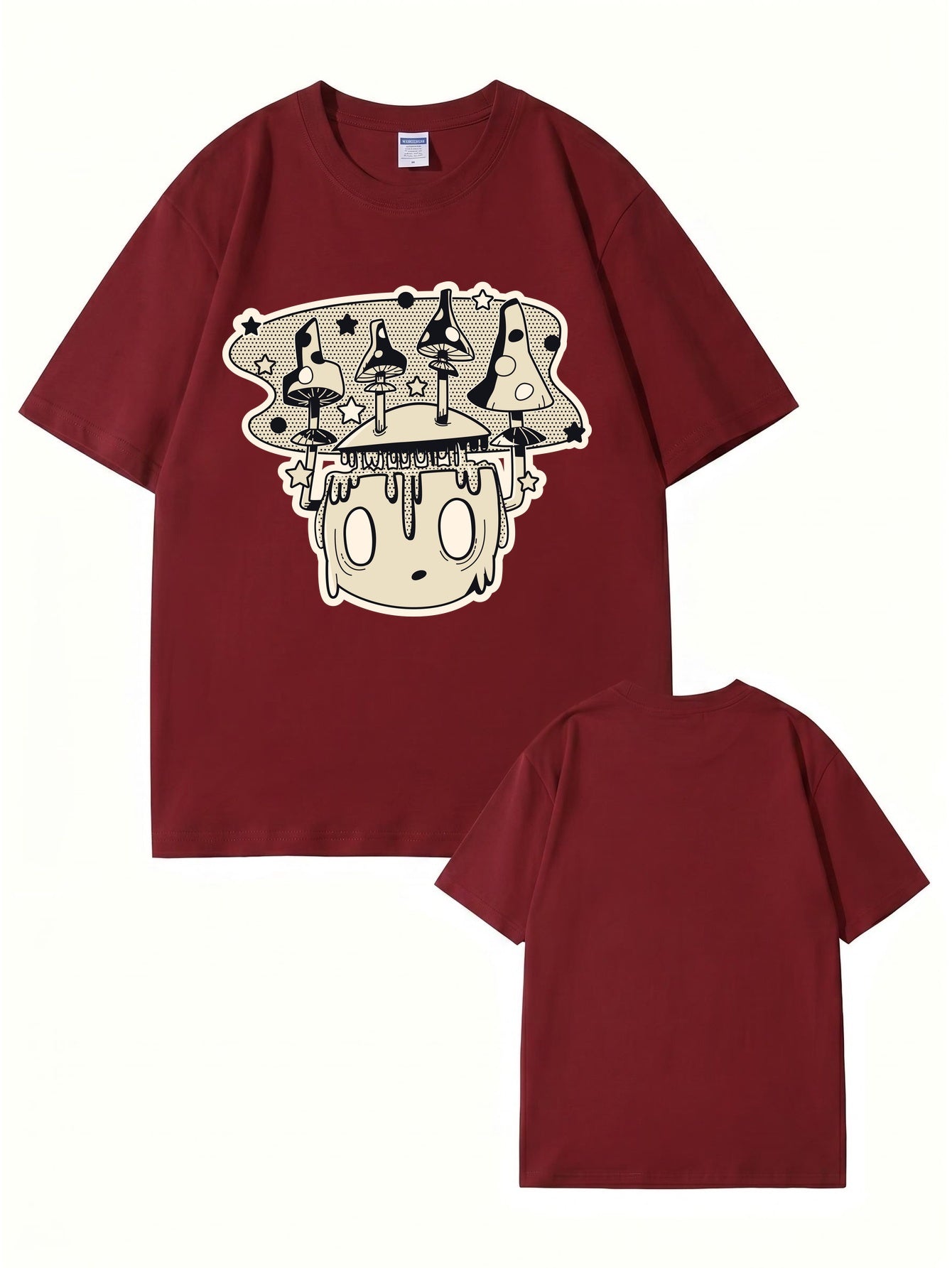 Mushroom Head Graphic Print Unisex Cotton T-Shirt