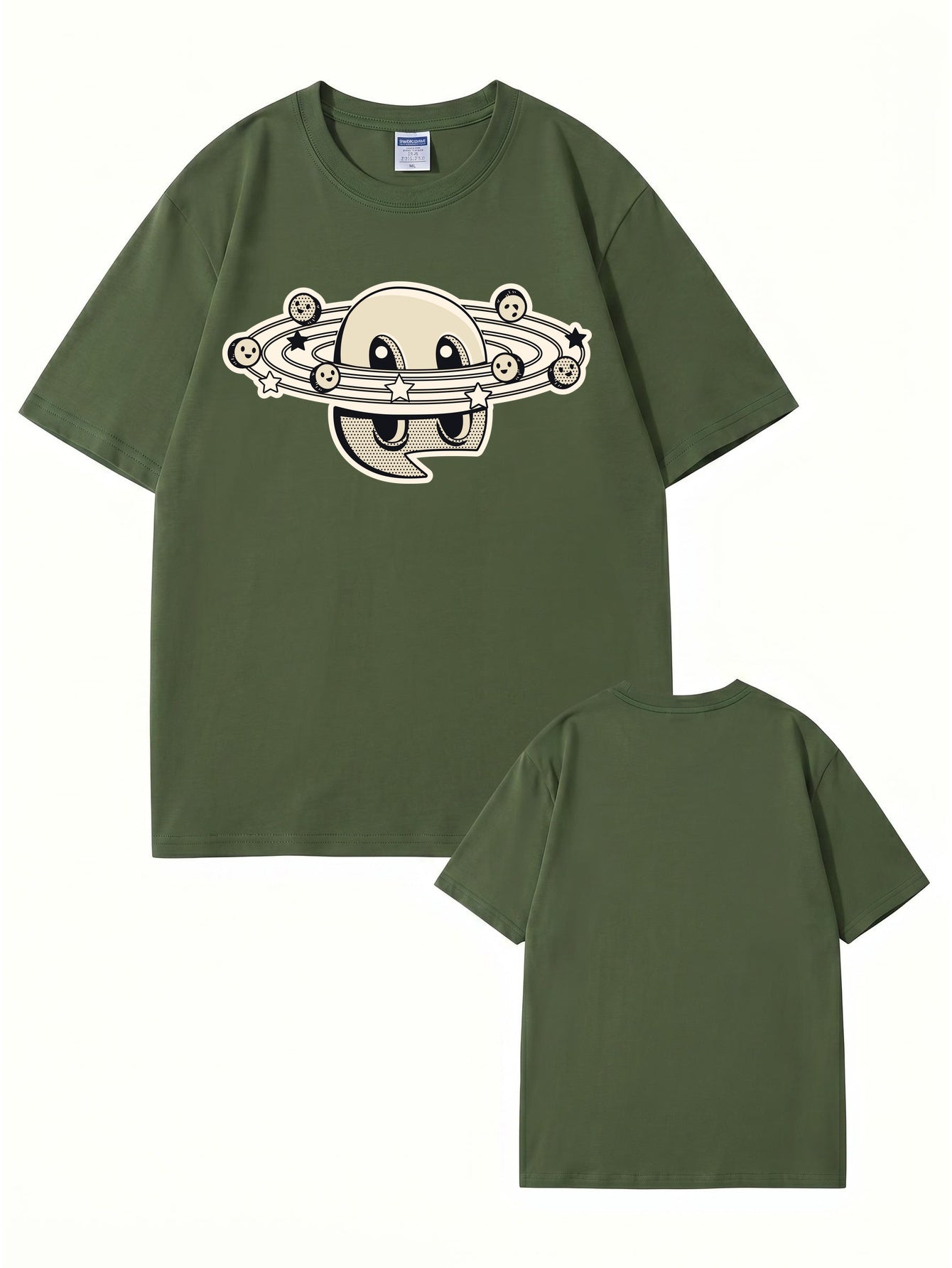 Cartoon Planet Graphic Print T-Shirt - 22 Colors & Extended Sizes