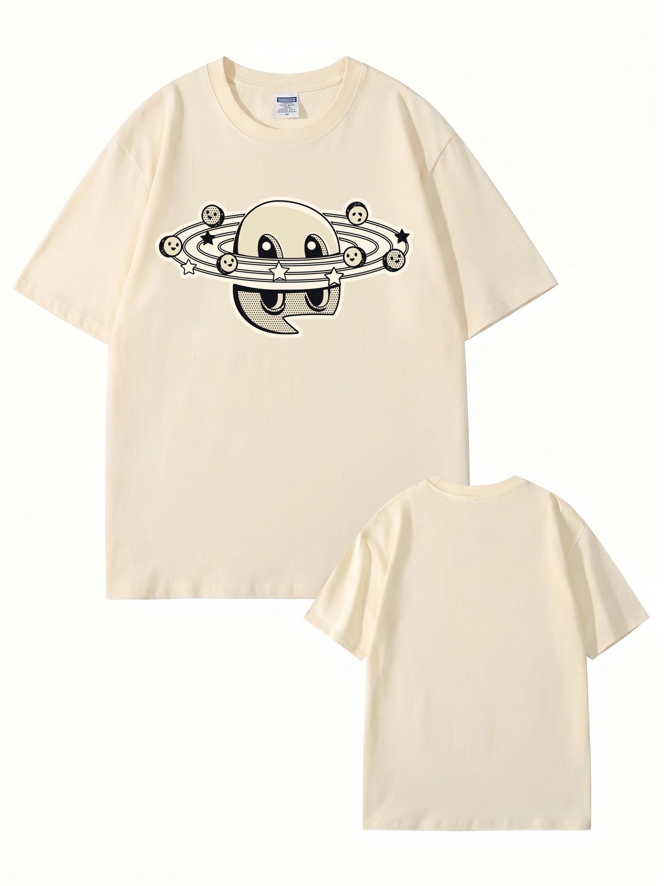 Cartoon Planet Graphic Print T-Shirt - 22 Colors & Extended Sizes