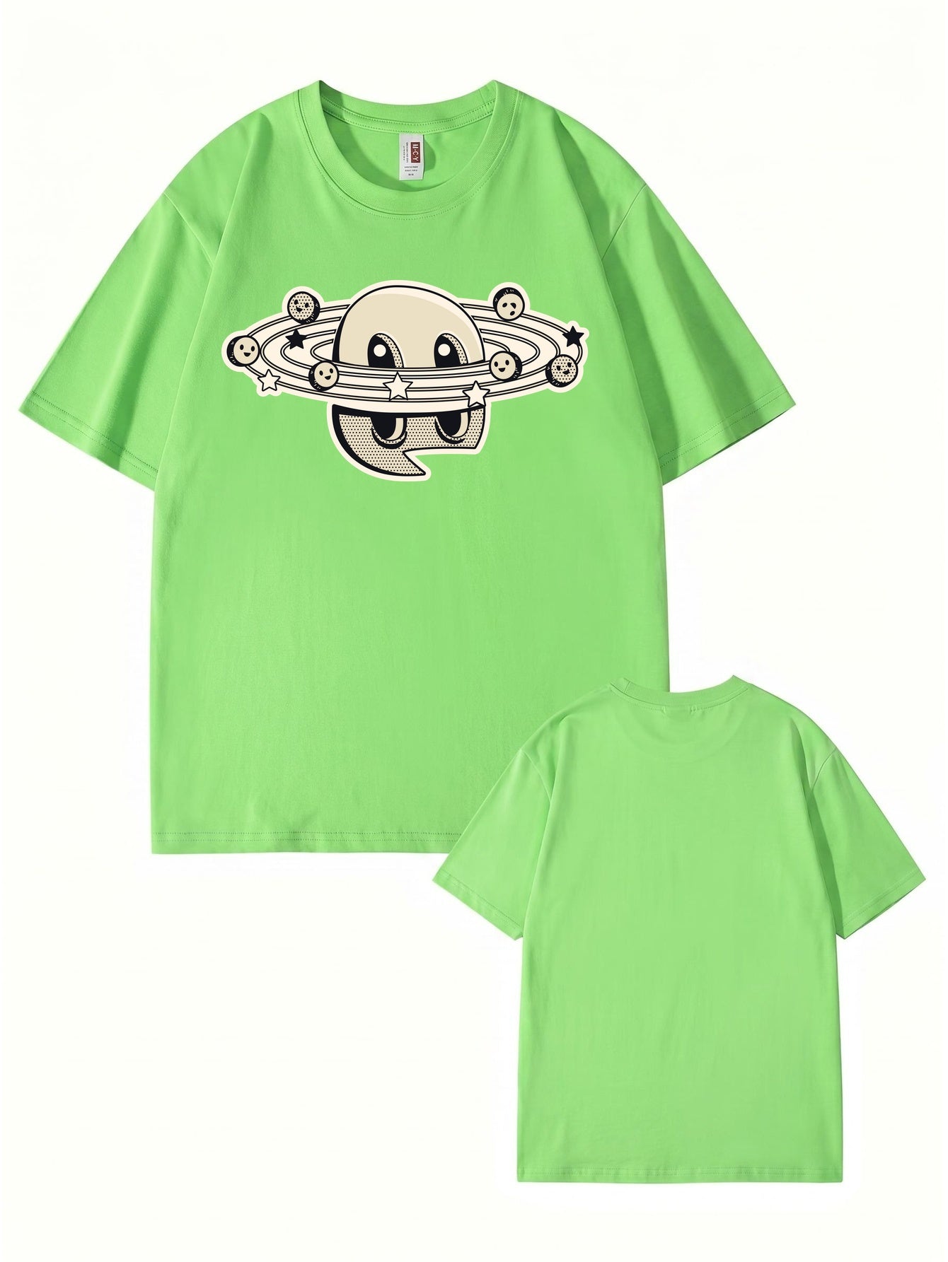 Cartoon Planet Graphic Print T-Shirt - 22 Colors & Extended Sizes