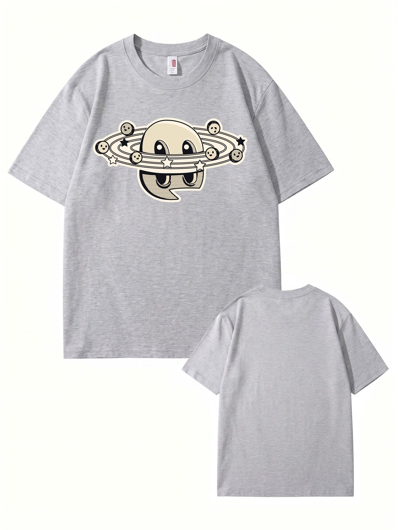 Cartoon Planet Graphic Print T-Shirt - 22 Colors & Extended Sizes
