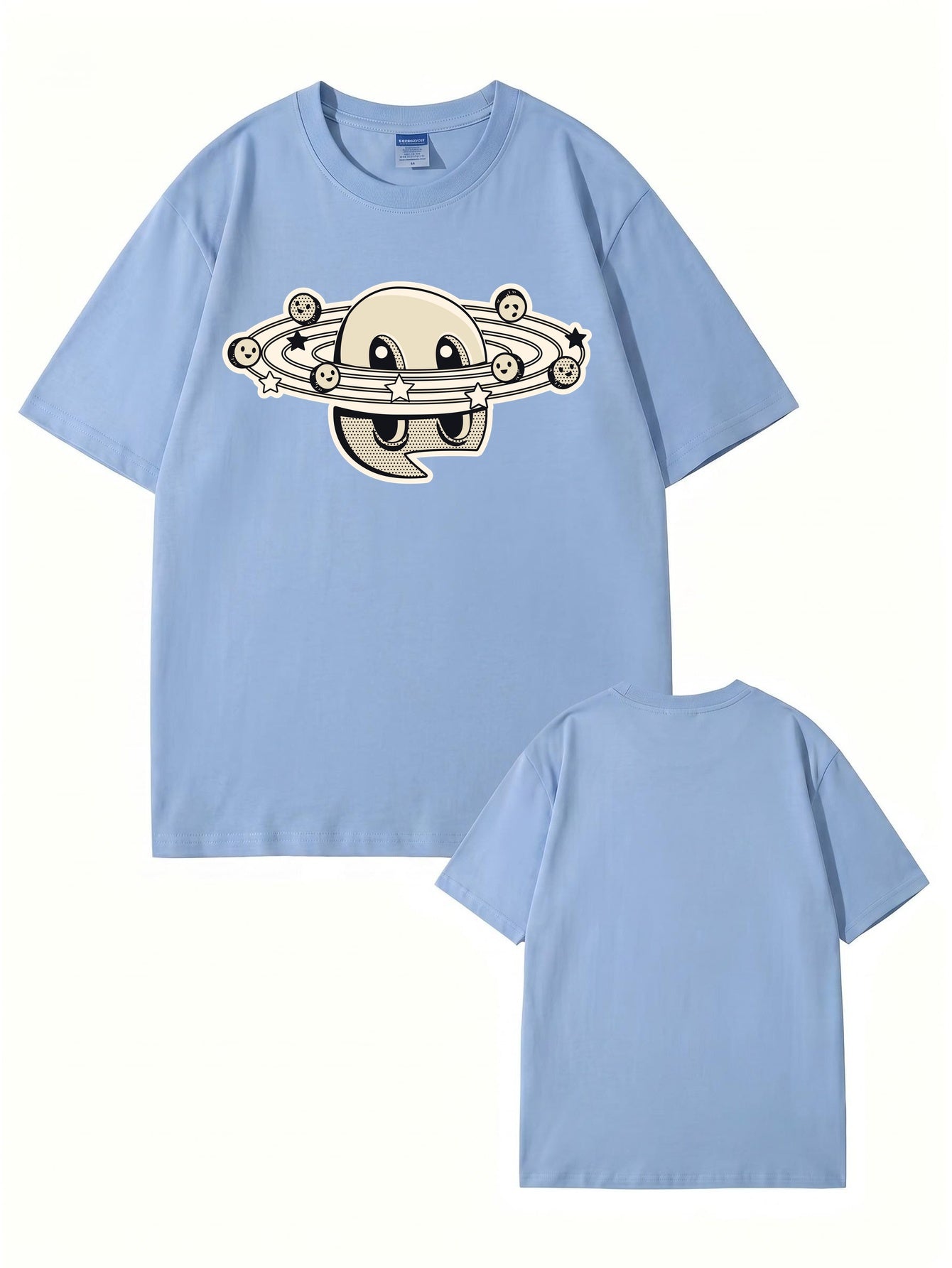 Cartoon Planet Graphic Print T-Shirt - 22 Colors & Extended Sizes