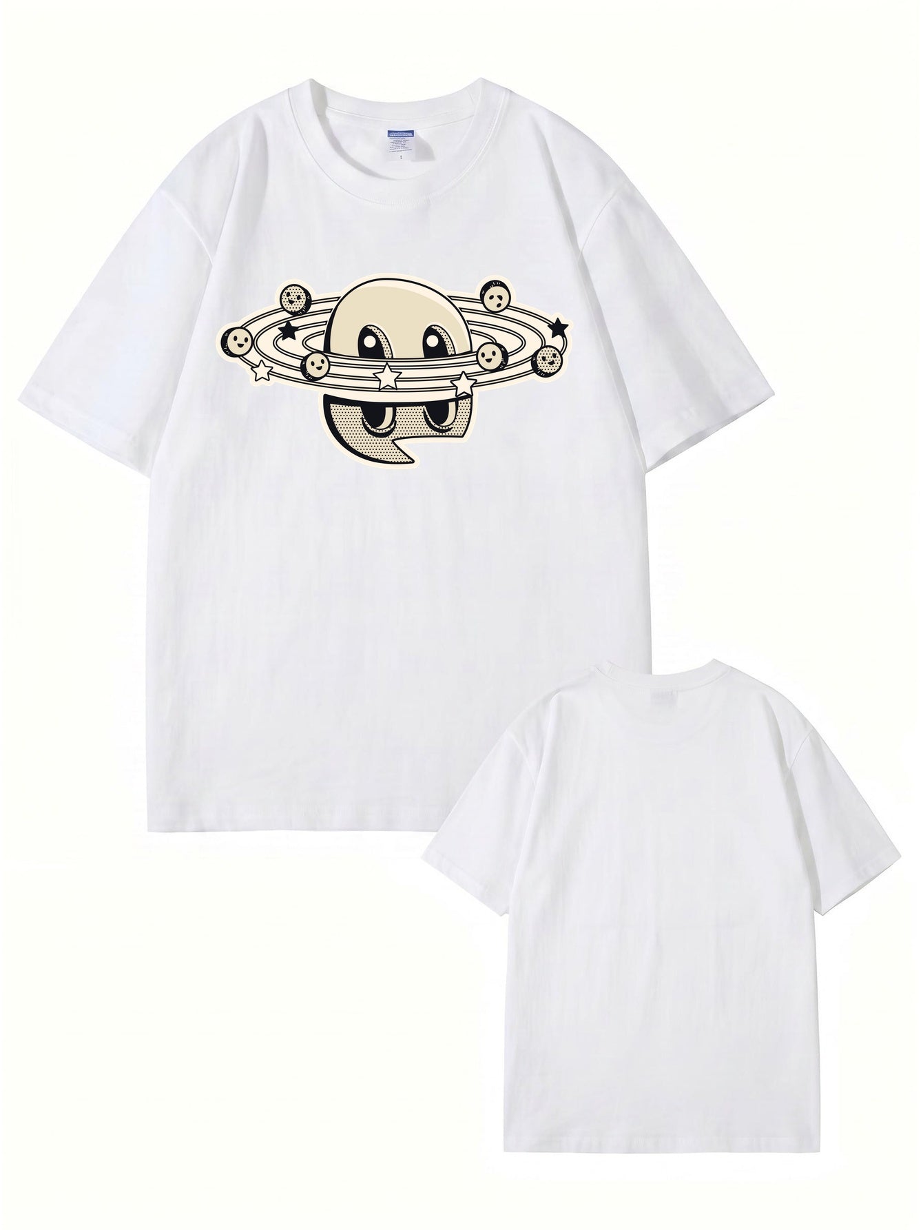 Cartoon Planet Graphic Print T-Shirt - 22 Colors & Extended Sizes
