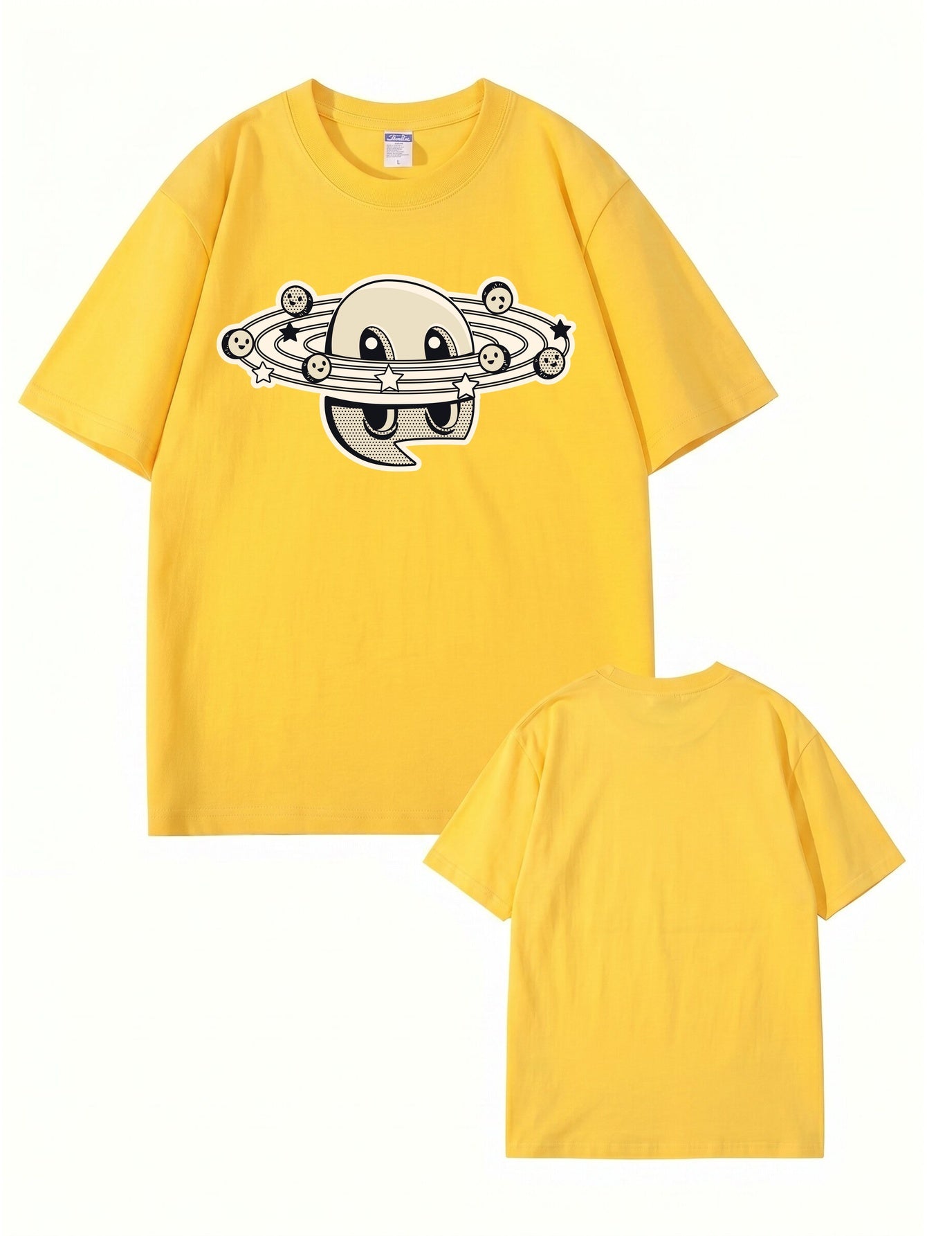 Cartoon Planet Graphic Print T-Shirt - 22 Colors & Extended Sizes