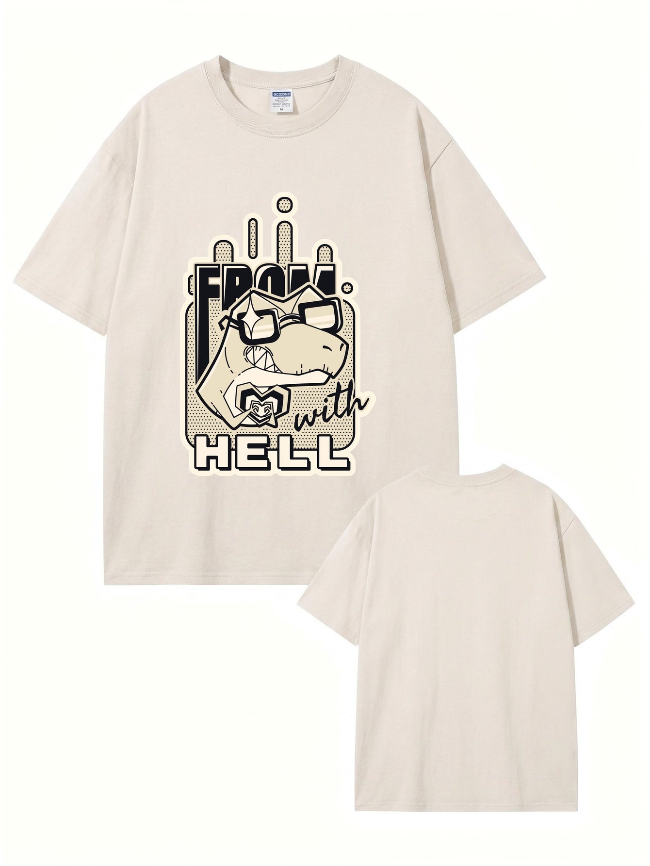From With Hell Graphic Tee - Heavyweight Vintage Washed Cotton T-Shirt