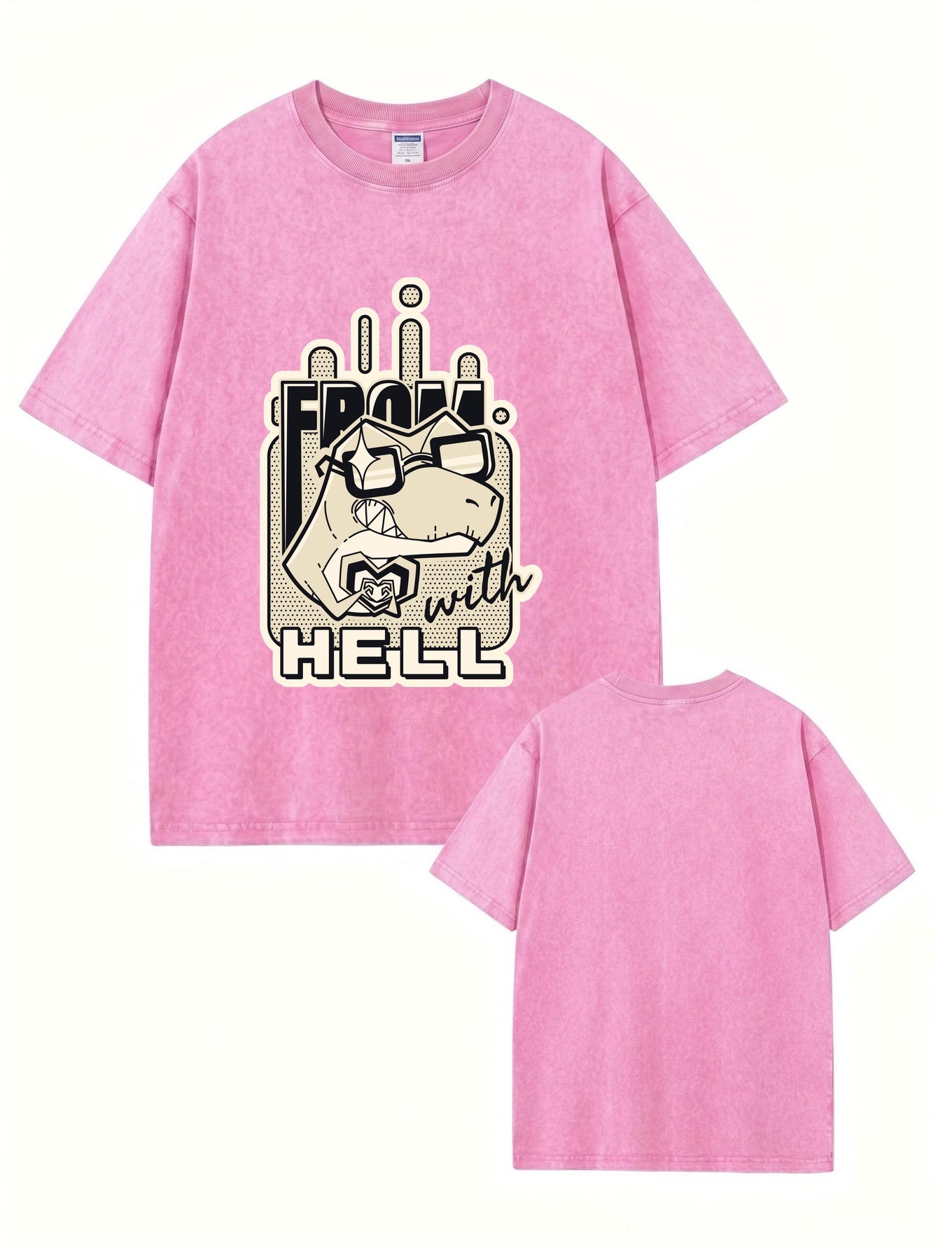 From With Hell Graphic Tee - Heavyweight Vintage Washed Cotton T-Shirt