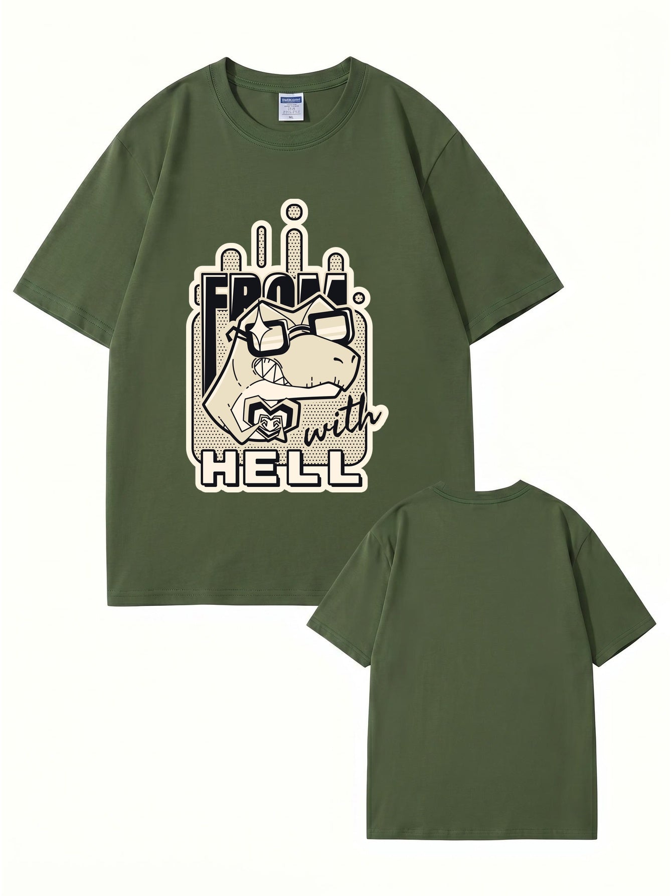 From With Hell Graphic Print T-Shirt - Premium 200GSM Cotton Tee
