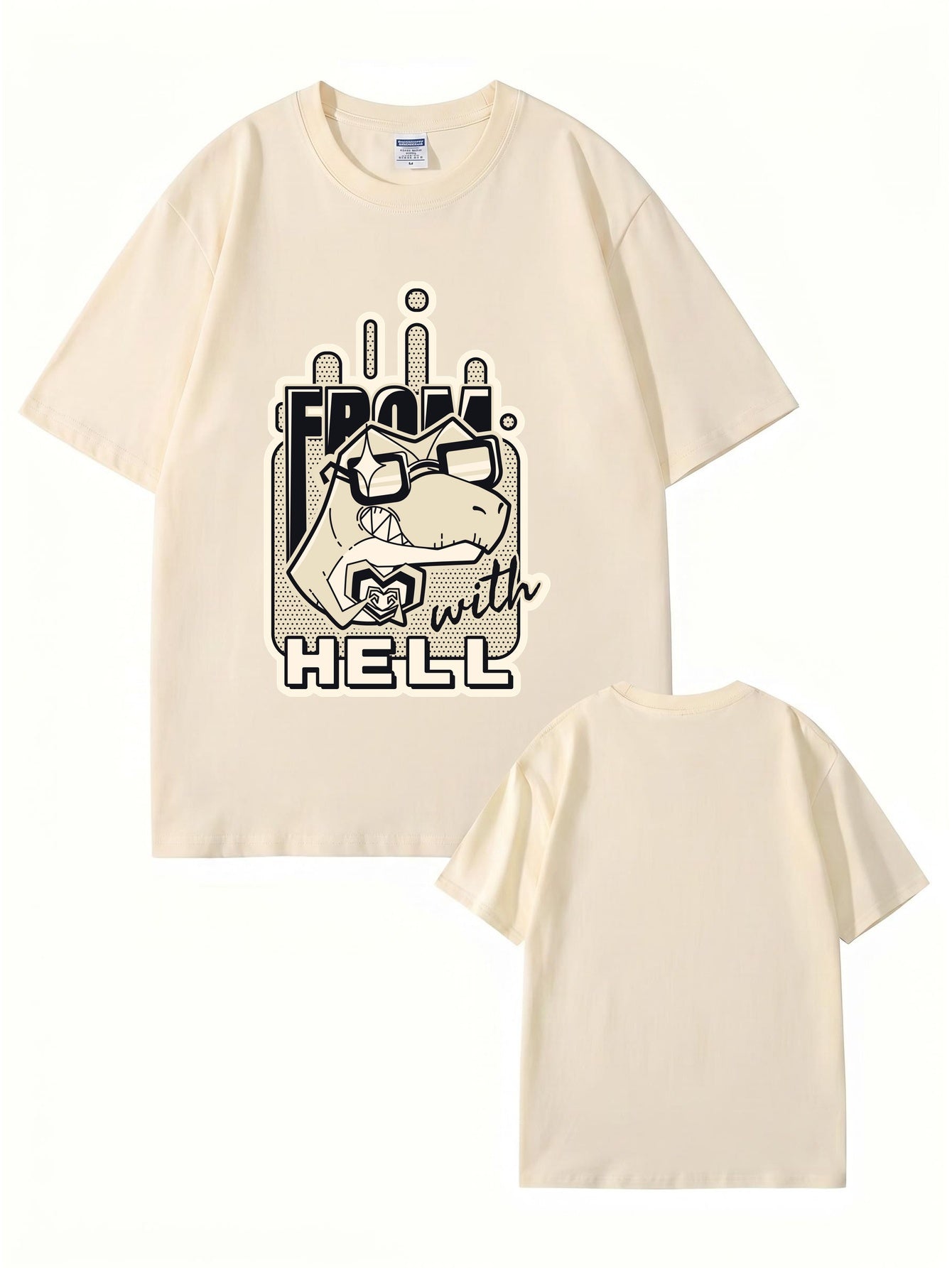 From With Hell Graphic Print T-Shirt - Premium 200GSM Cotton Tee