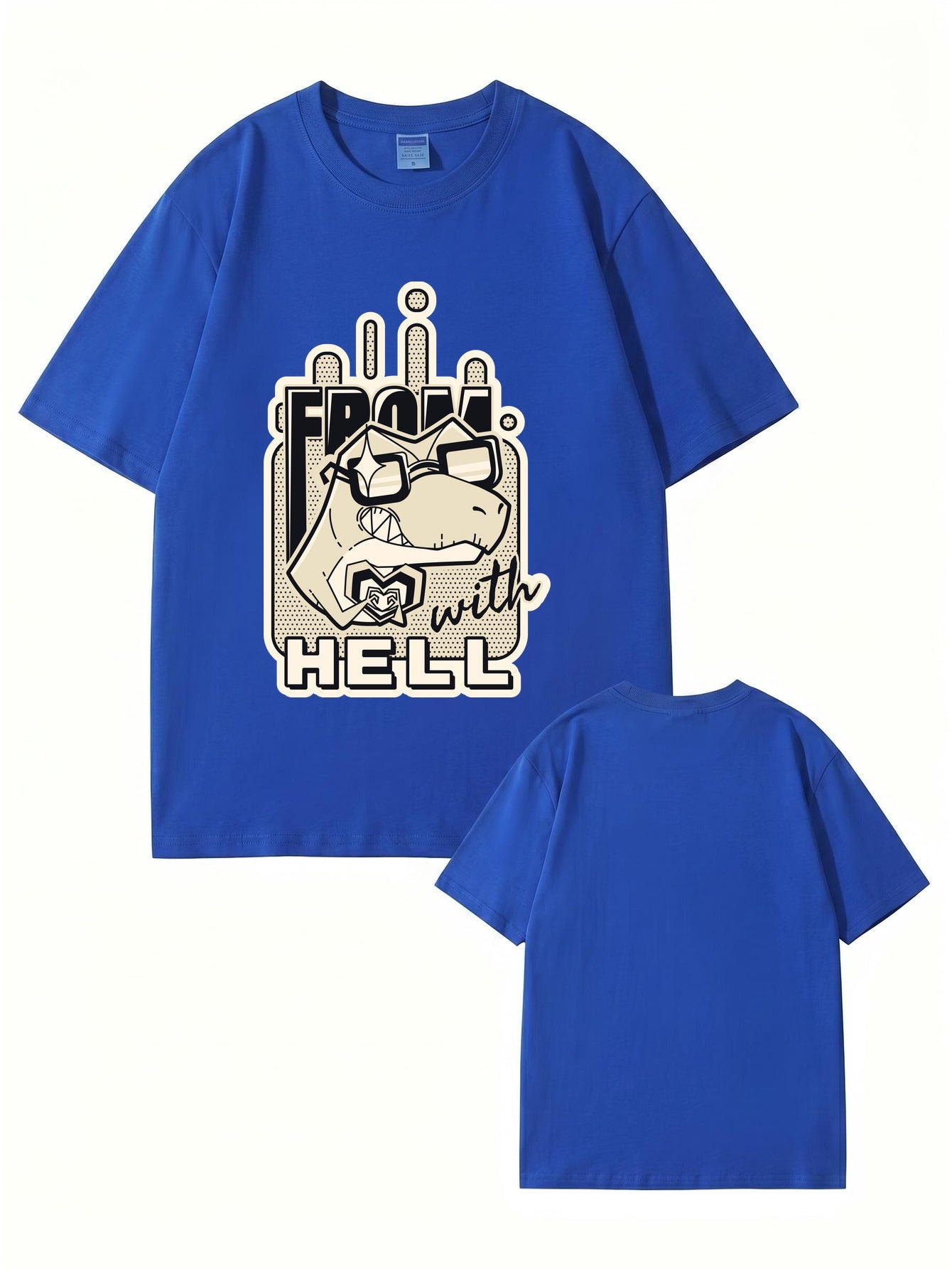 From With Hell Graphic Print T-Shirt - Premium 200GSM Cotton Tee