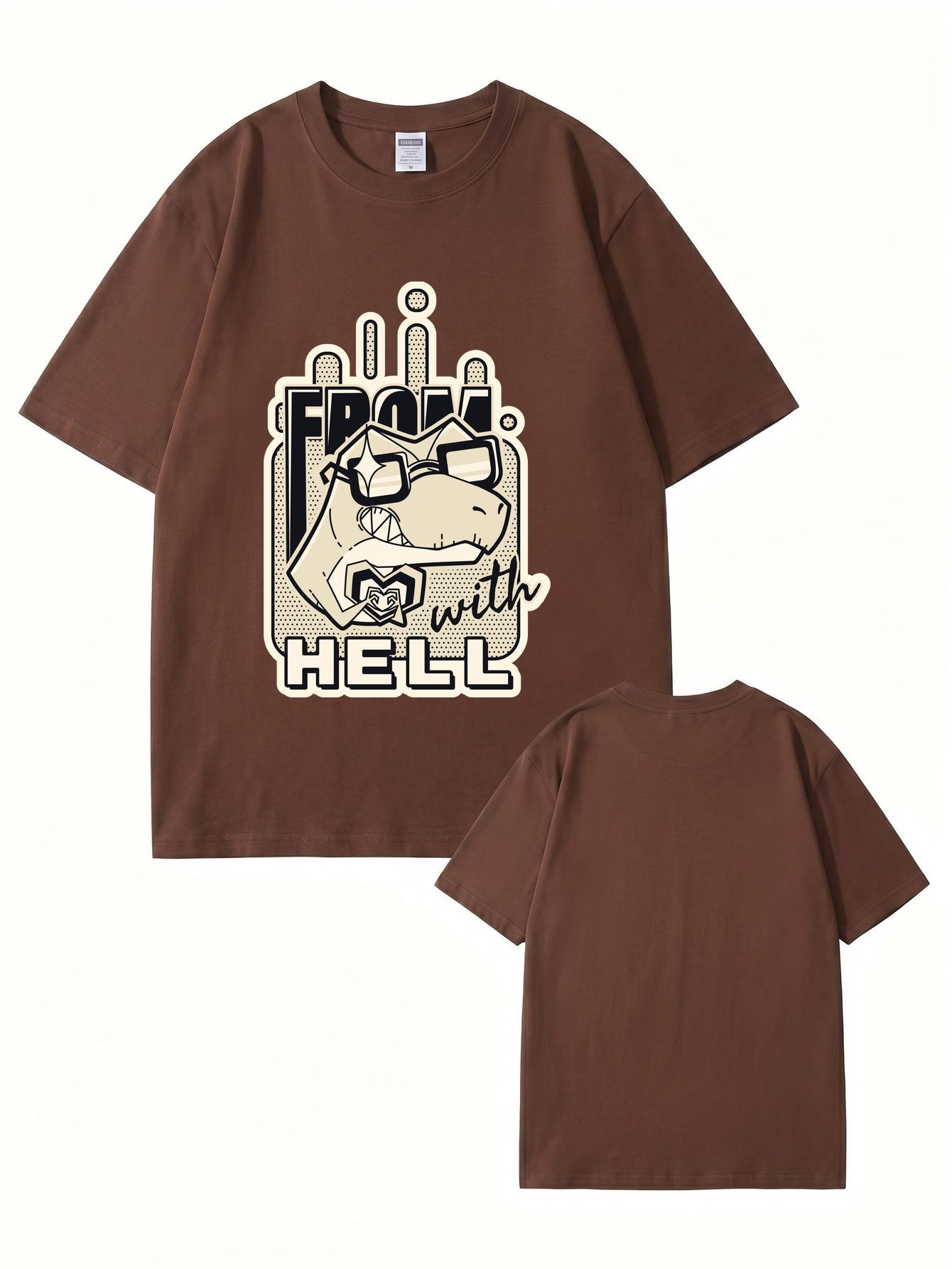 From With Hell Graphic Print T-Shirt - Premium 200GSM Cotton Tee