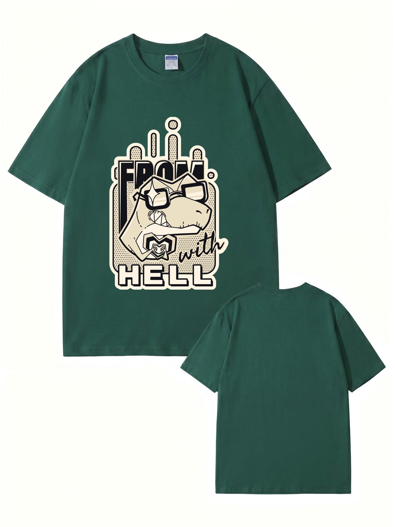 From With Hell Graphic Print T-Shirt - Premium 200GSM Cotton Tee