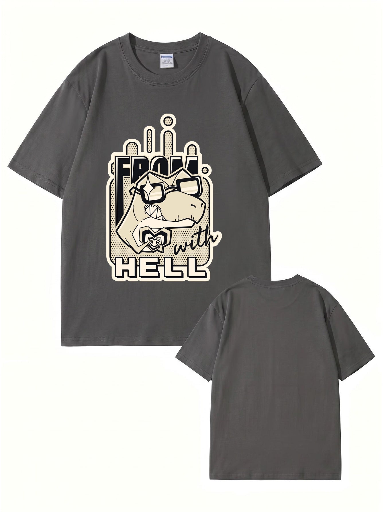 From With Hell Graphic Print T-Shirt - Premium 200GSM Cotton Tee