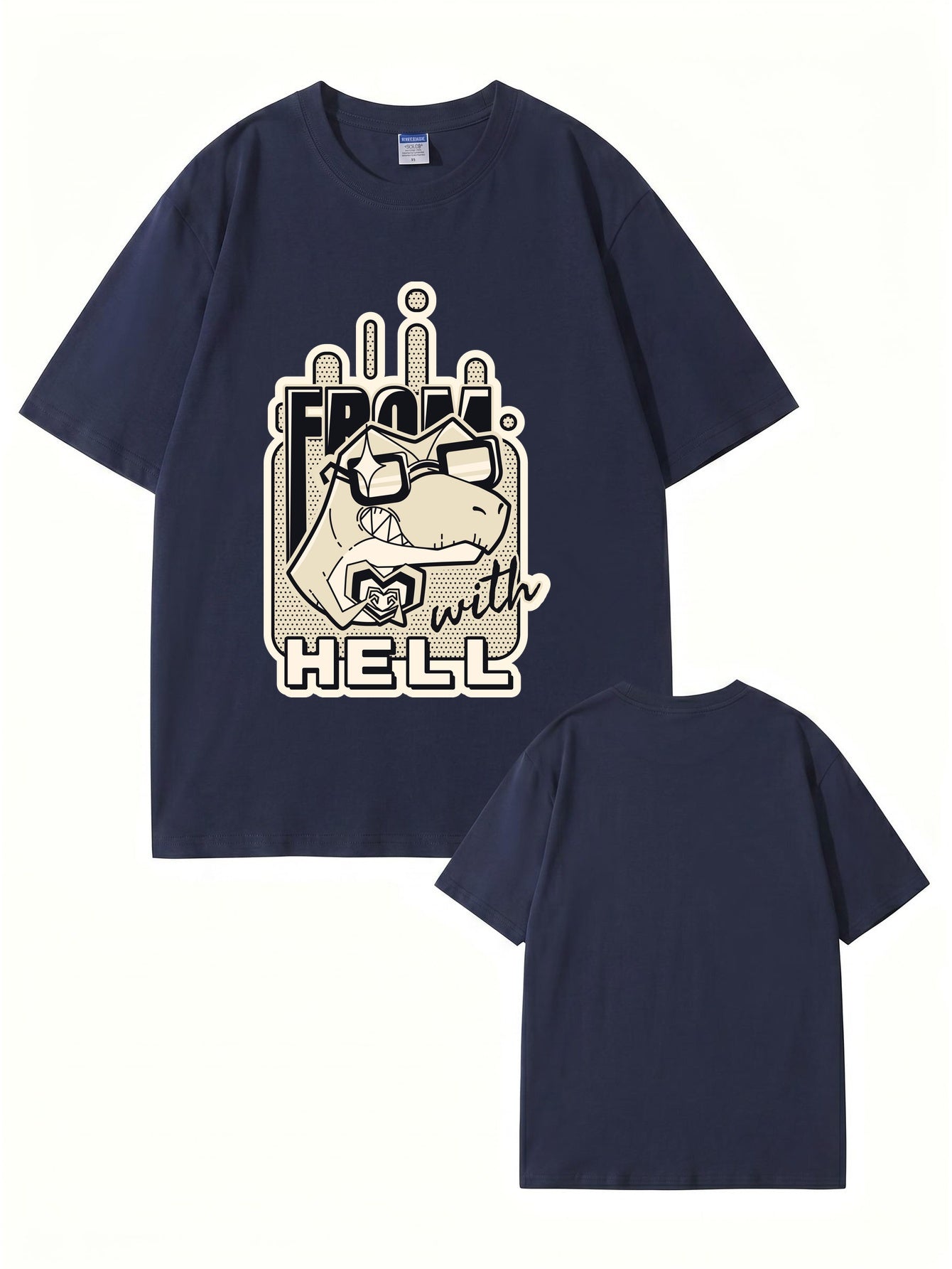 From With Hell Graphic Print T-Shirt - Premium 200GSM Cotton Tee