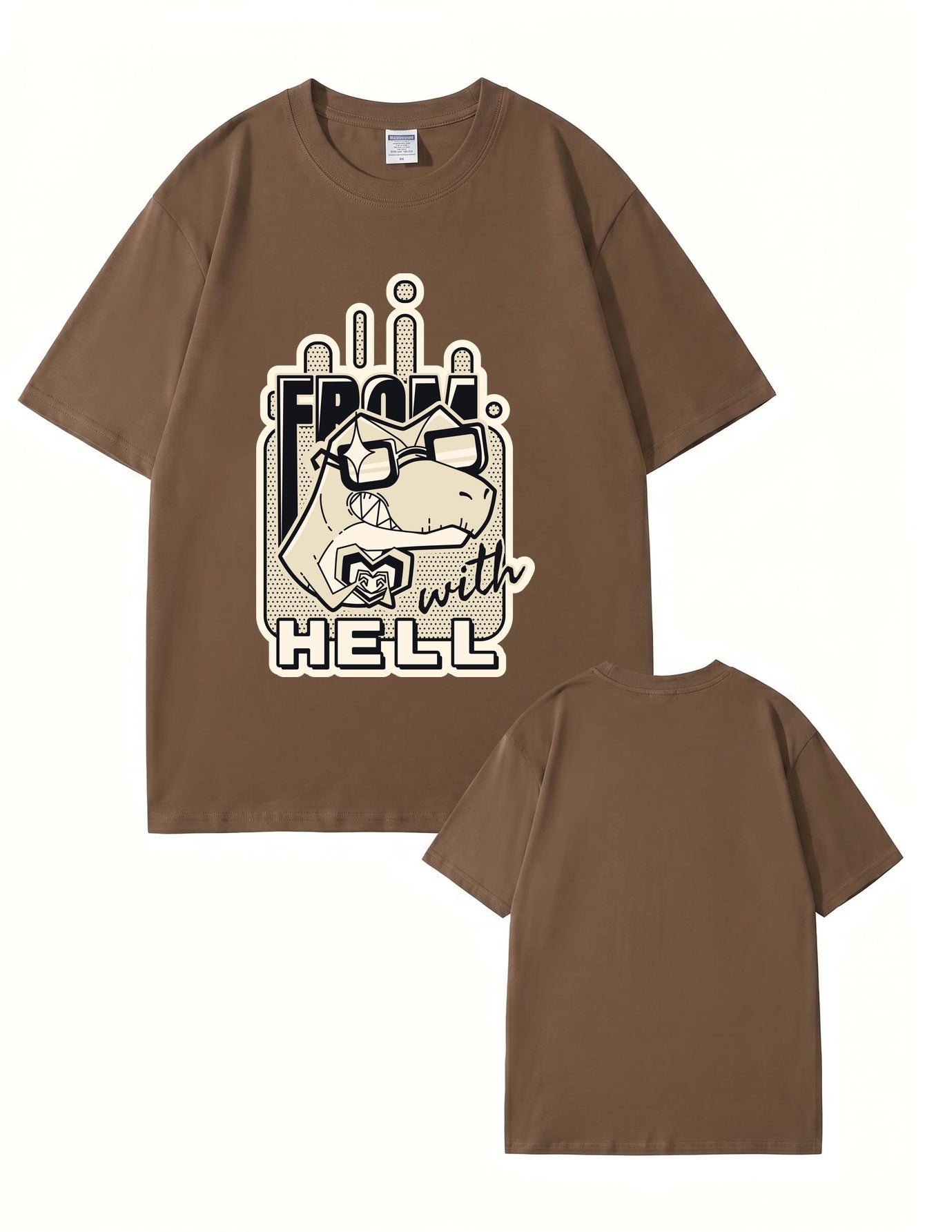 From With Hell Graphic Print T-Shirt - Premium 200GSM Cotton Tee