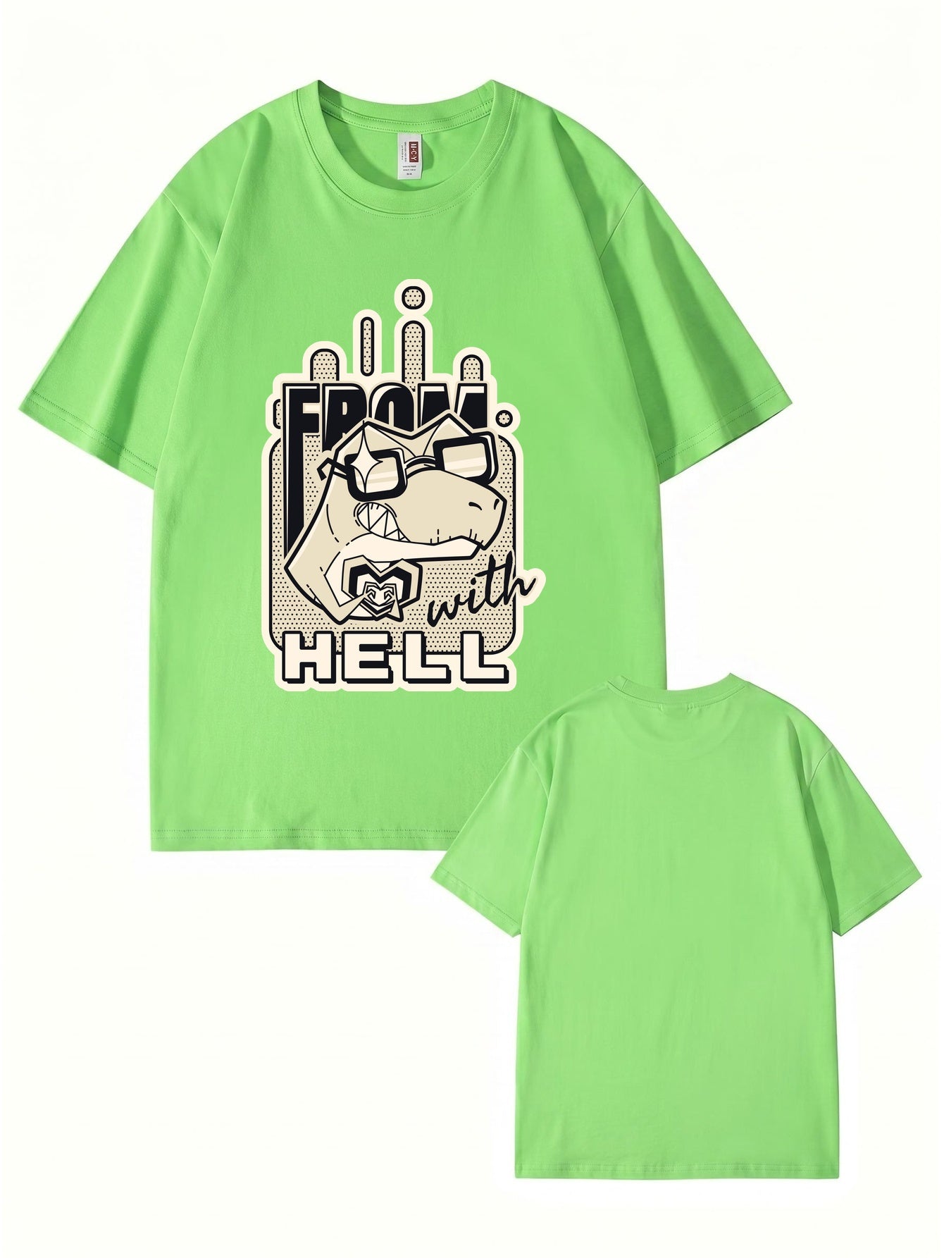 From With Hell Graphic Print T-Shirt - Premium 200GSM Cotton Tee
