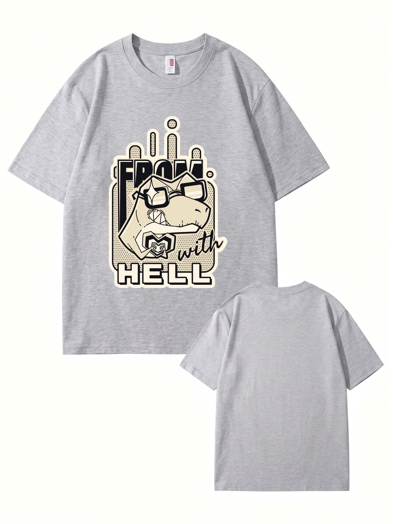 From With Hell Graphic Print T-Shirt - Premium 200GSM Cotton Tee