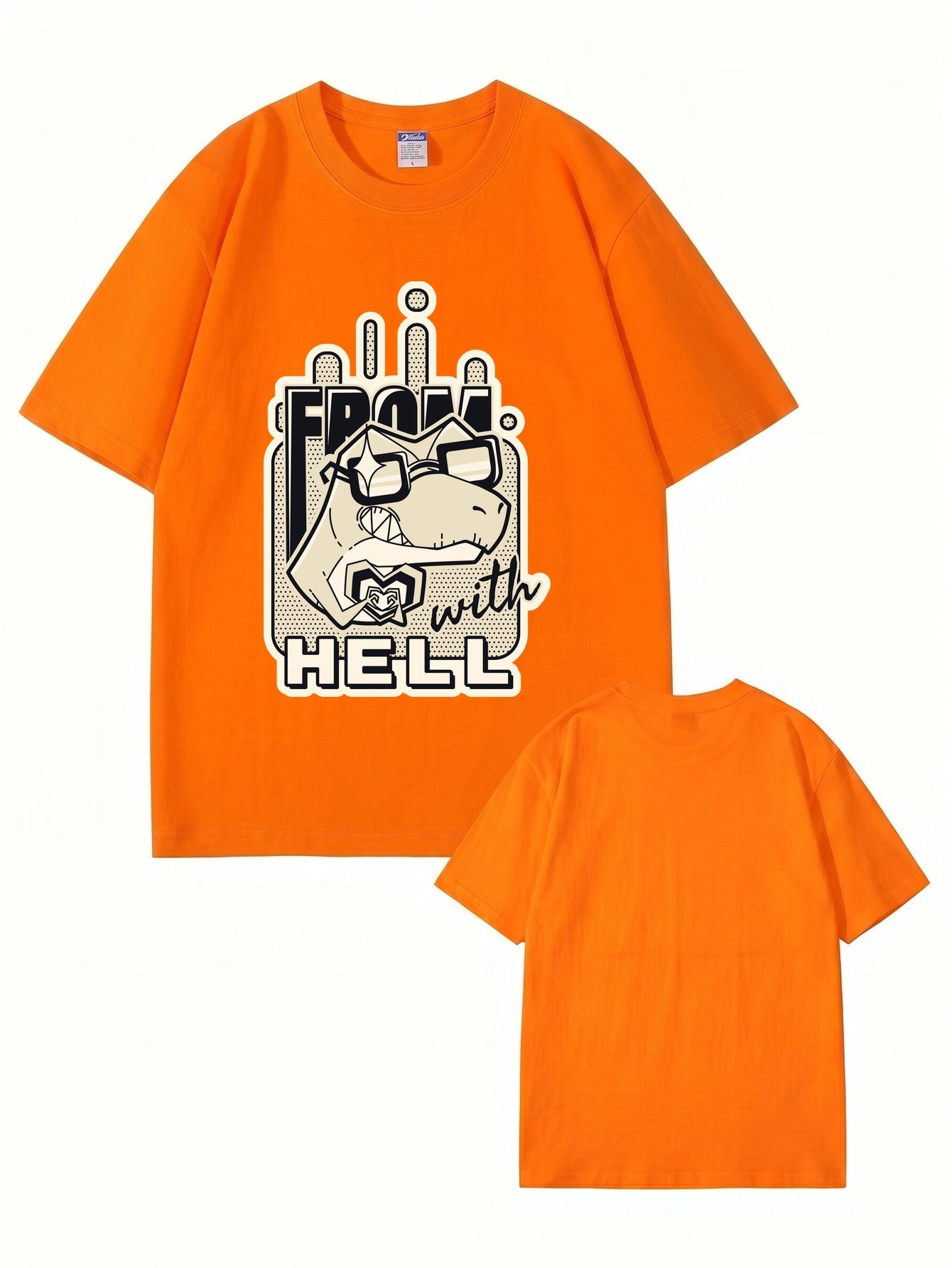From With Hell Graphic Print T-Shirt - Premium 200GSM Cotton Tee
