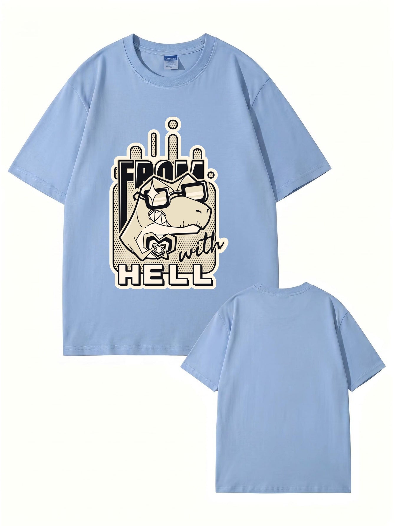 From With Hell Graphic Print T-Shirt - Premium 200GSM Cotton Tee