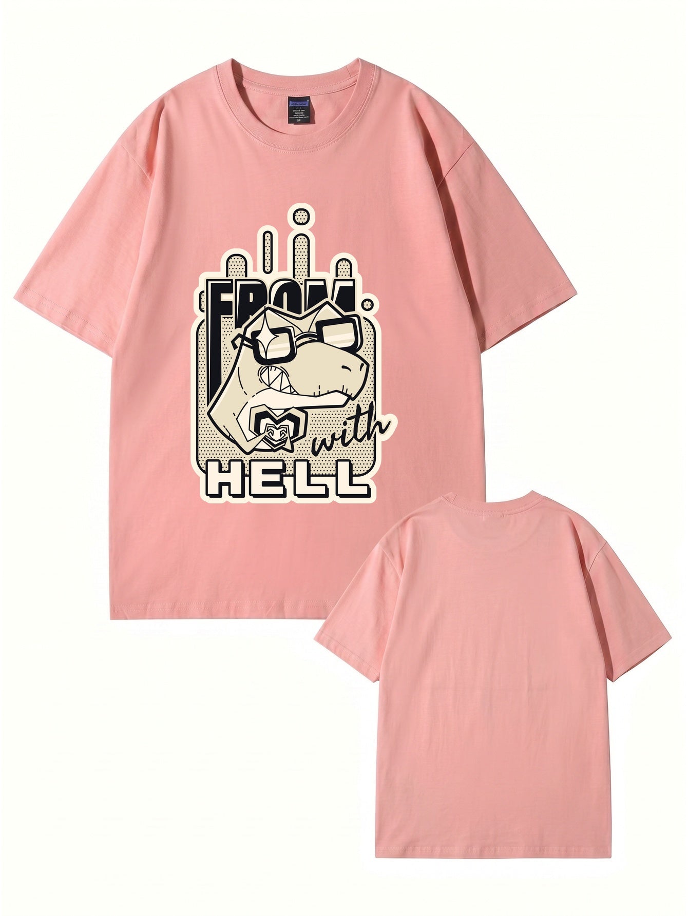 From With Hell Graphic Print T-Shirt - Premium 200GSM Cotton Tee