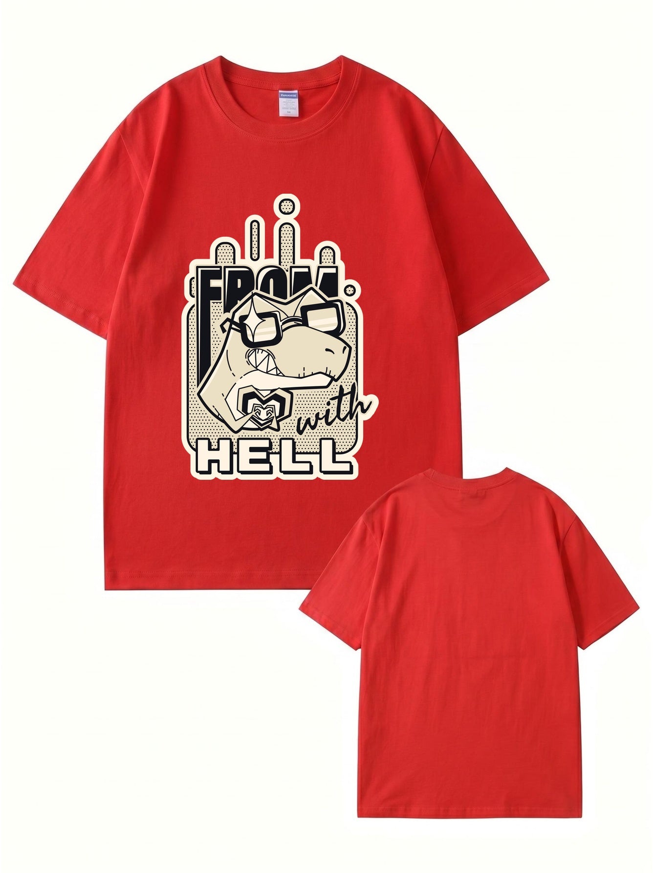 From With Hell Graphic Print T-Shirt - Premium 200GSM Cotton Tee