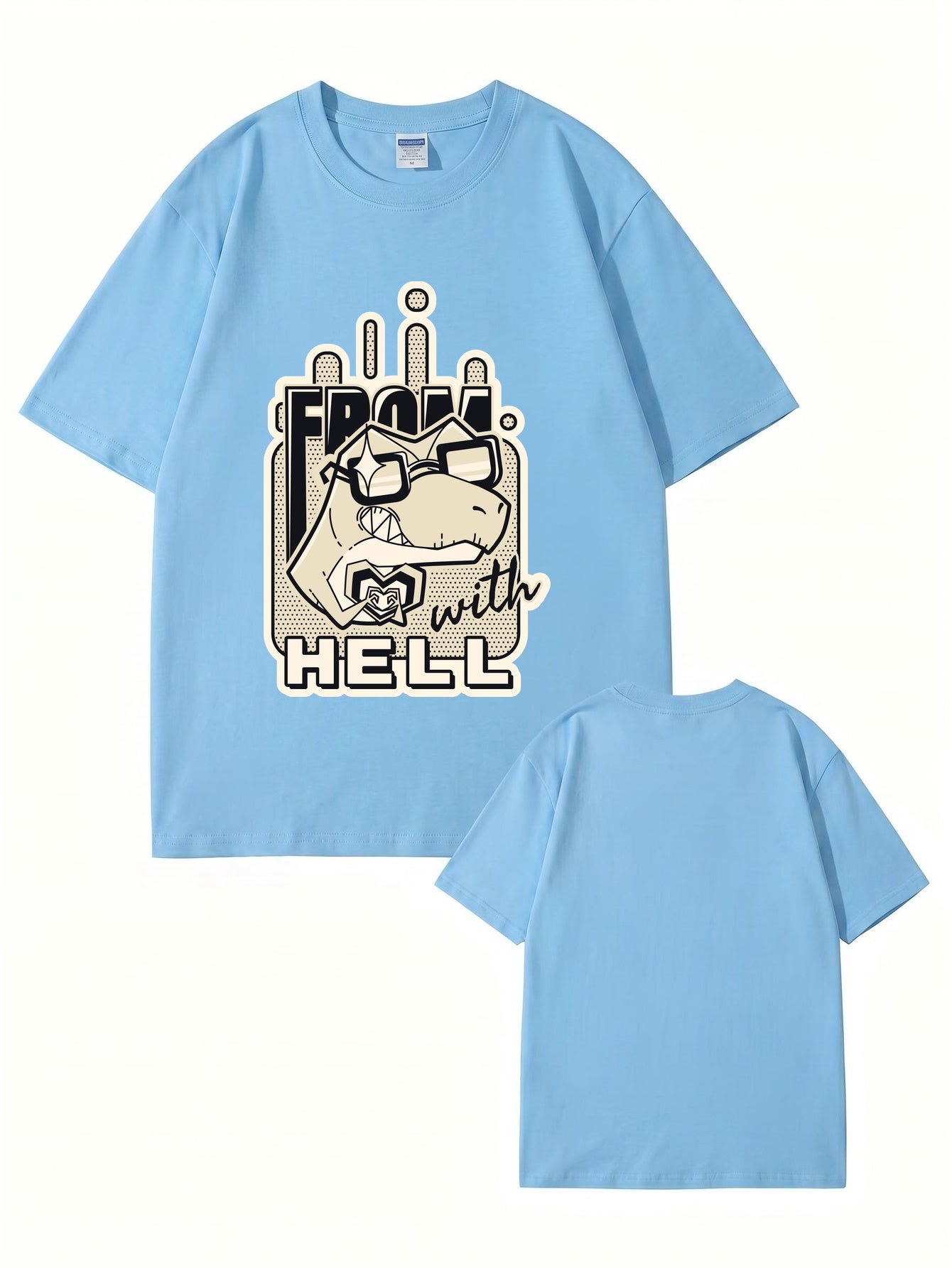 From With Hell Graphic Print T-Shirt - Premium 200GSM Cotton Tee