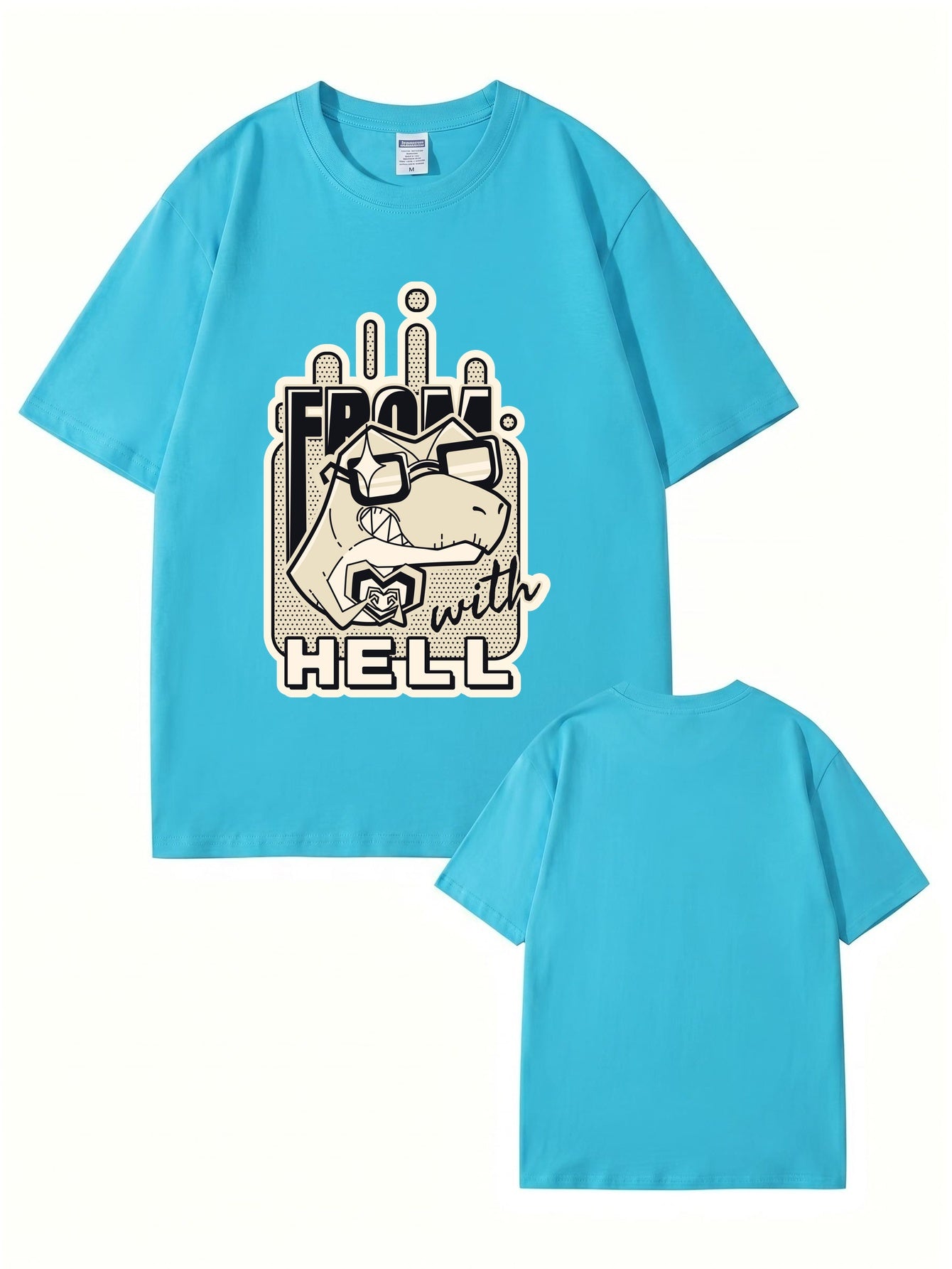 From With Hell Graphic Print T-Shirt - Premium 200GSM Cotton Tee