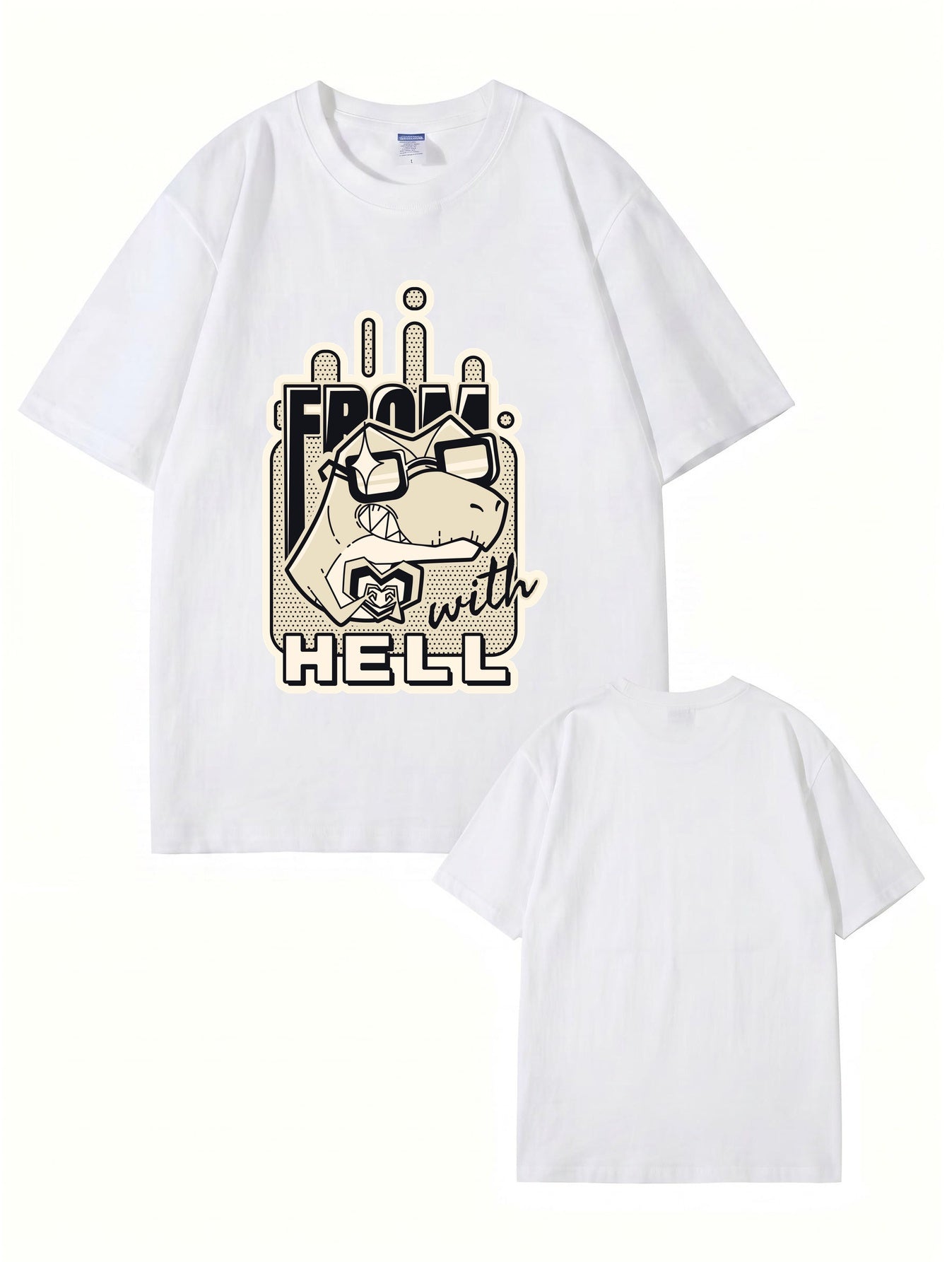 From With Hell Graphic Print T-Shirt - Premium 200GSM Cotton Tee
