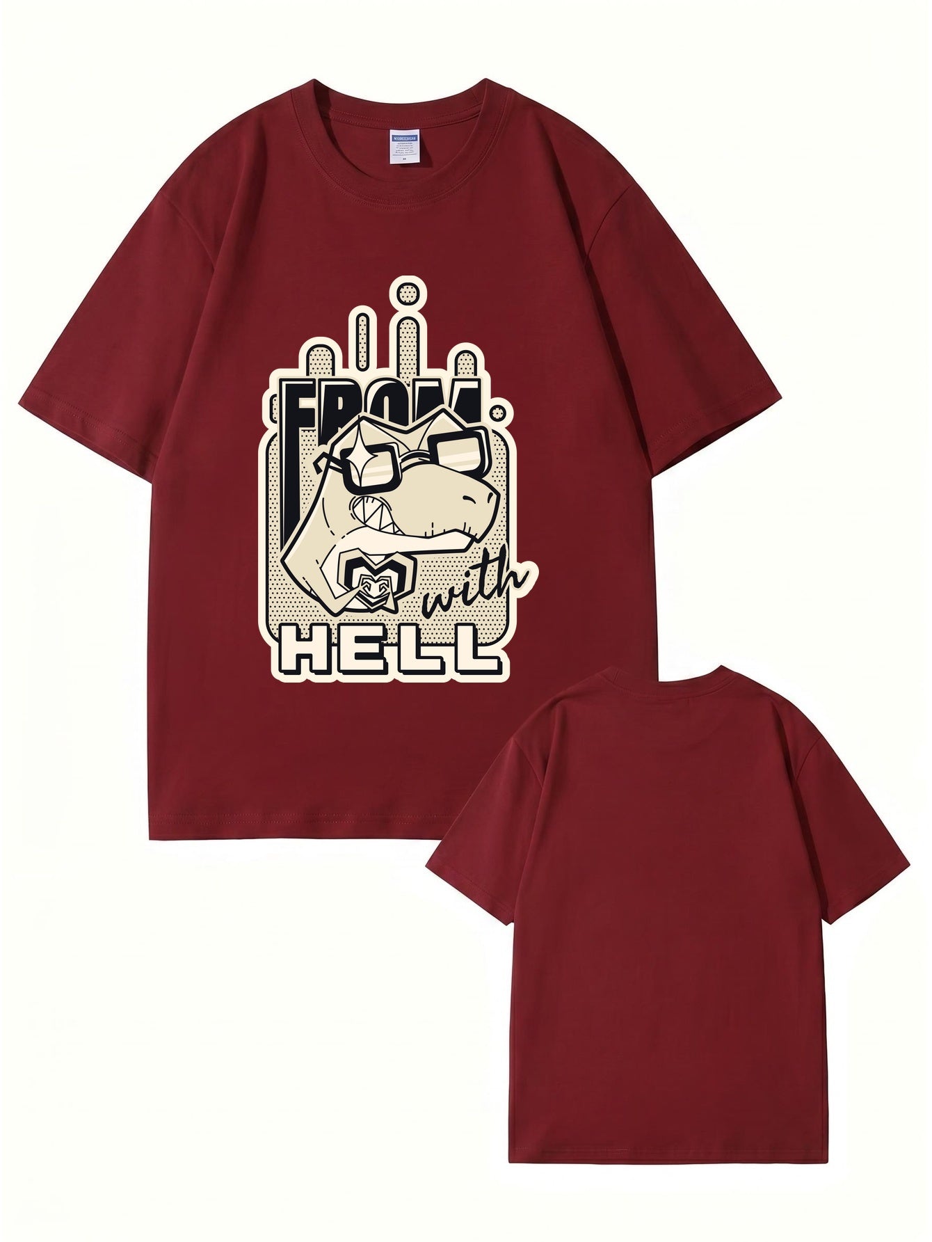 From With Hell Graphic Print T-Shirt - Premium 200GSM Cotton Tee