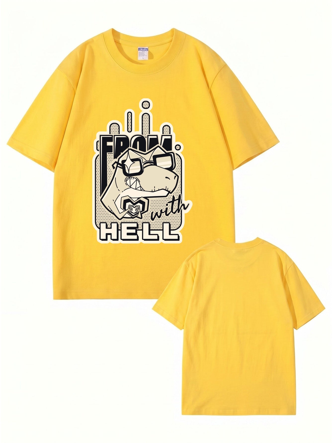From With Hell Graphic Print T-Shirt - Premium 200GSM Cotton Tee