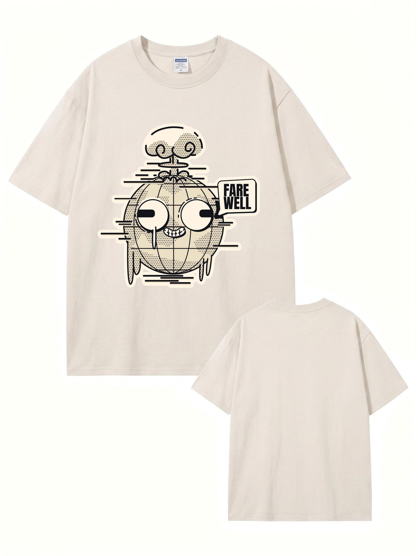 Vintage Washed Graphic T-Shirt - Farewell Earth Mushroom Cloud Print