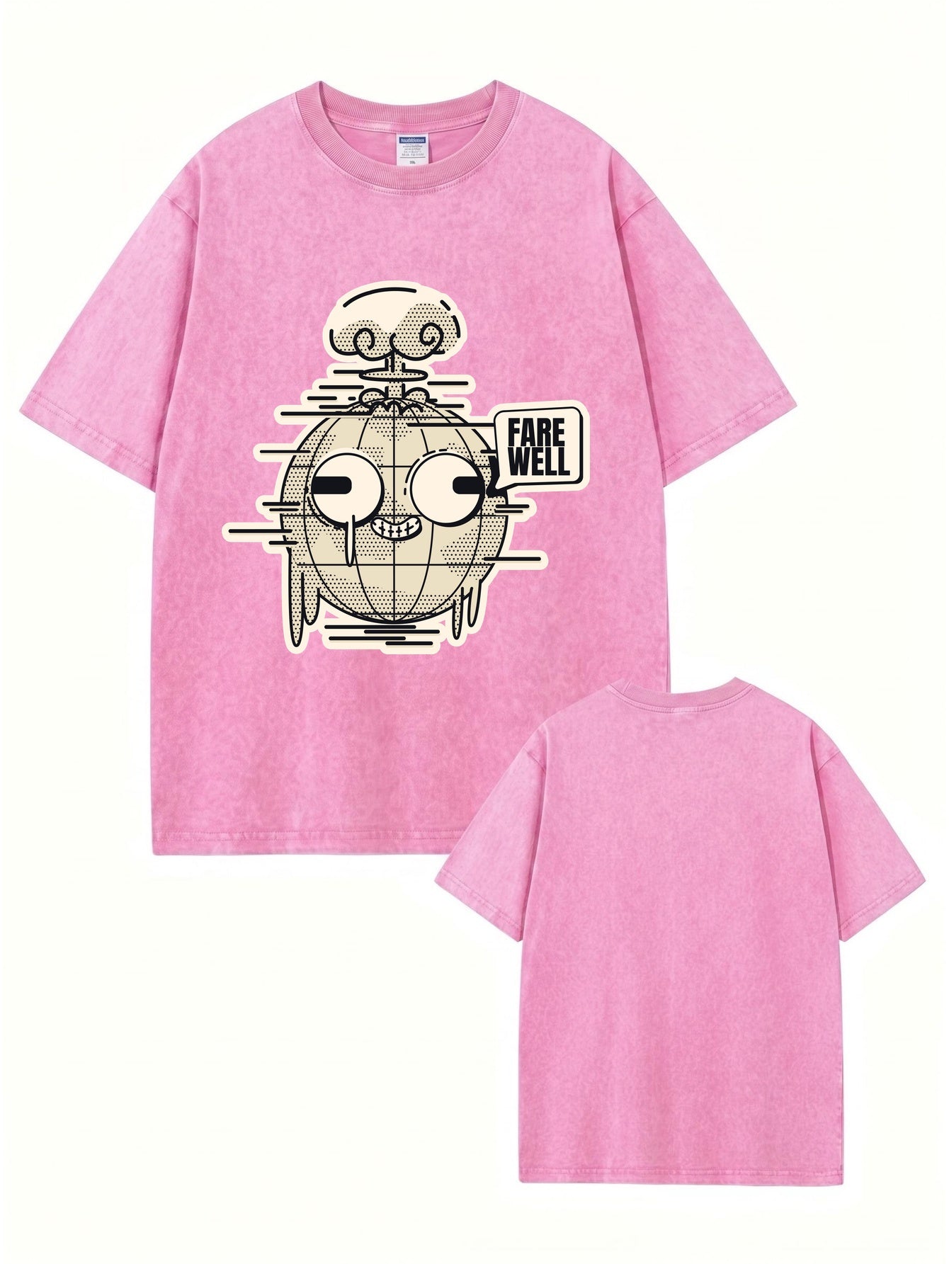 Vintage Washed Graphic T-Shirt - Farewell Earth Mushroom Cloud Print