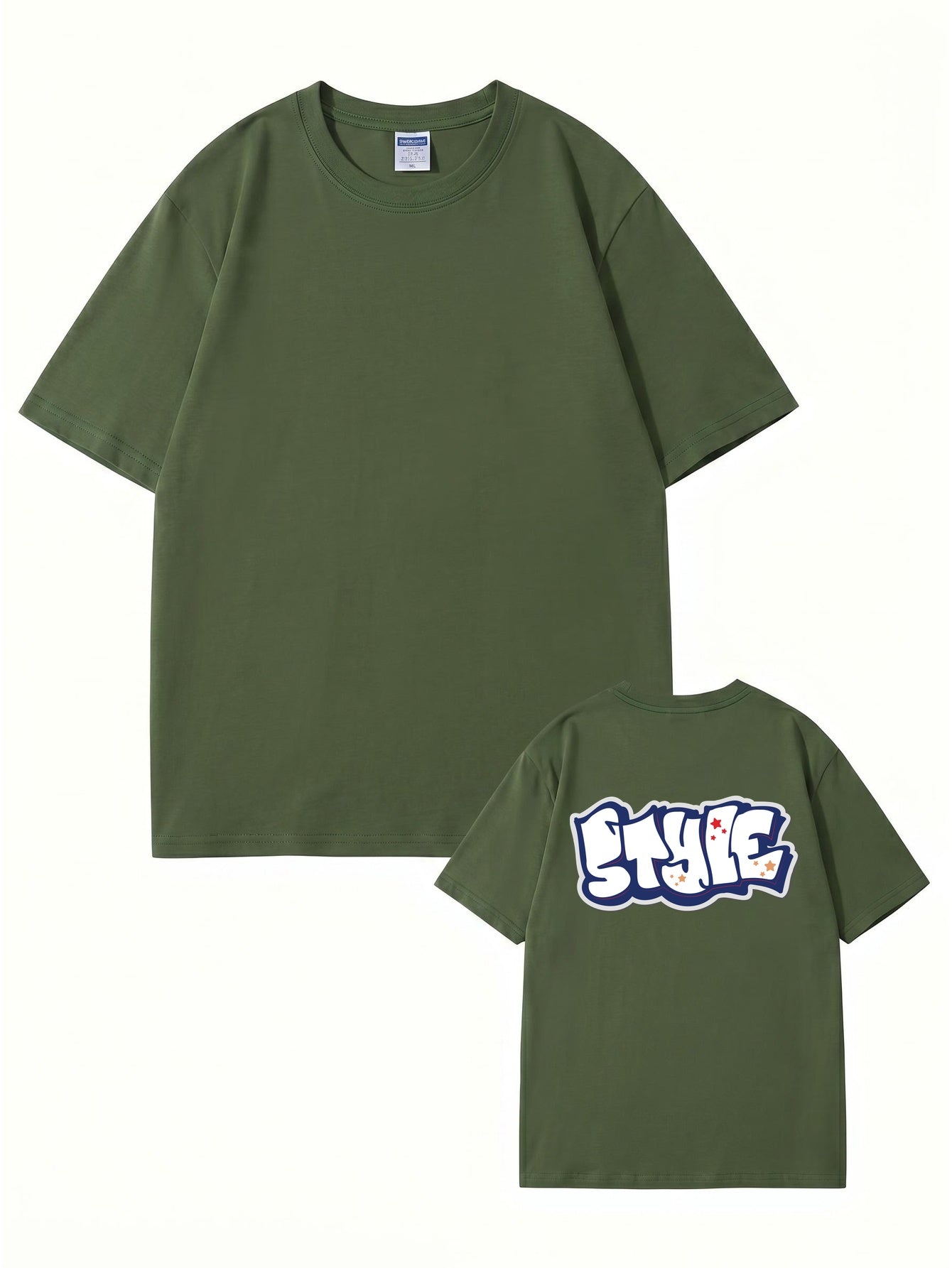 Unisex Streetwear Graffiti STYLE Print Cotton T-Shirt