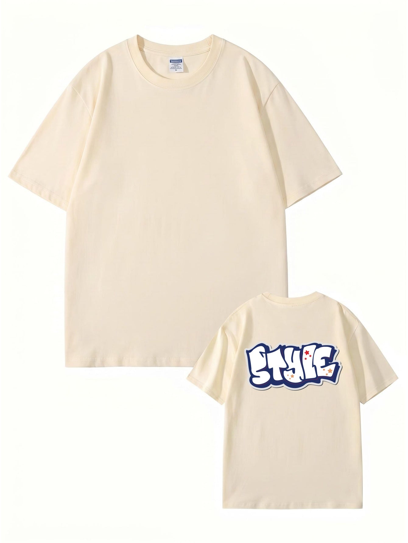 Unisex Streetwear Graffiti STYLE Print Cotton T-Shirt