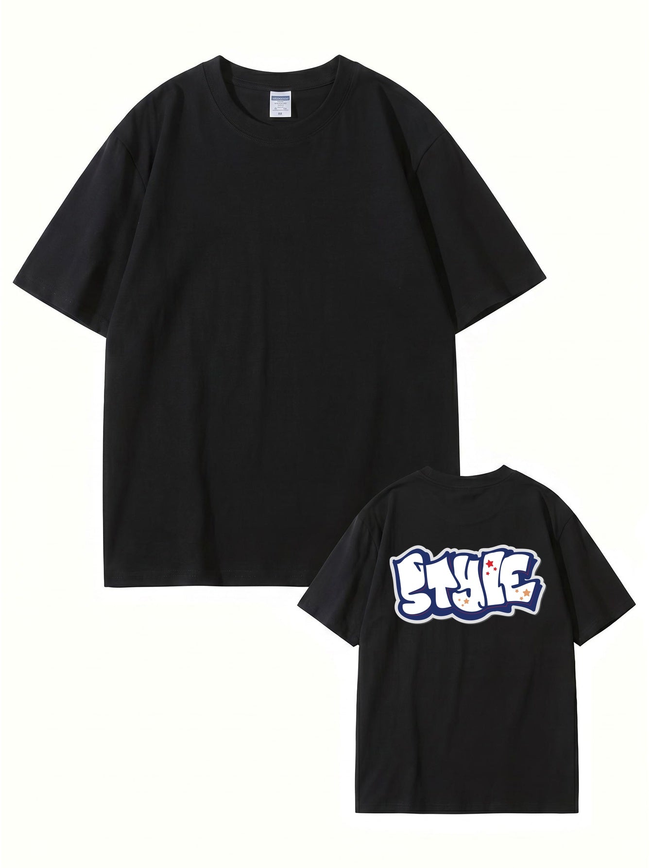Unisex Streetwear Graffiti STYLE Print Cotton T-Shirt