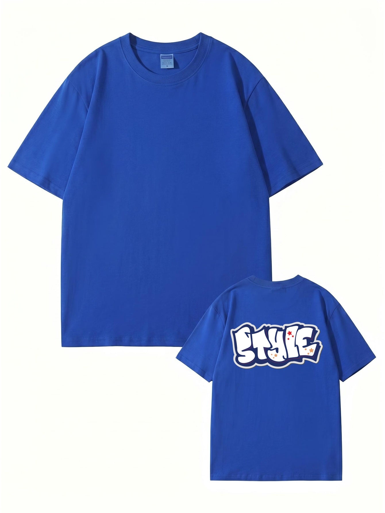 Unisex Streetwear Graffiti STYLE Print Cotton T-Shirt