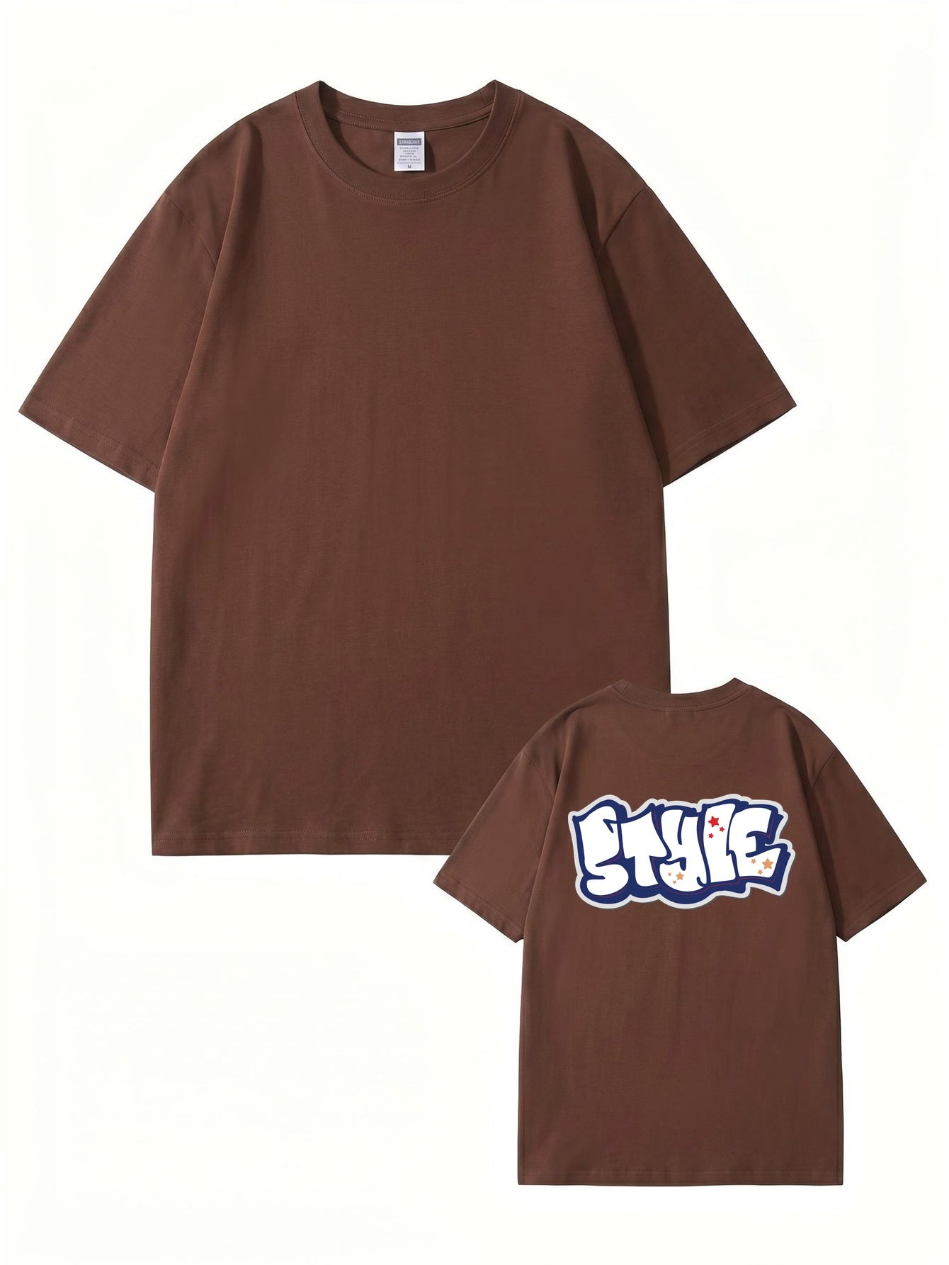 Unisex Streetwear Graffiti STYLE Print Cotton T-Shirt