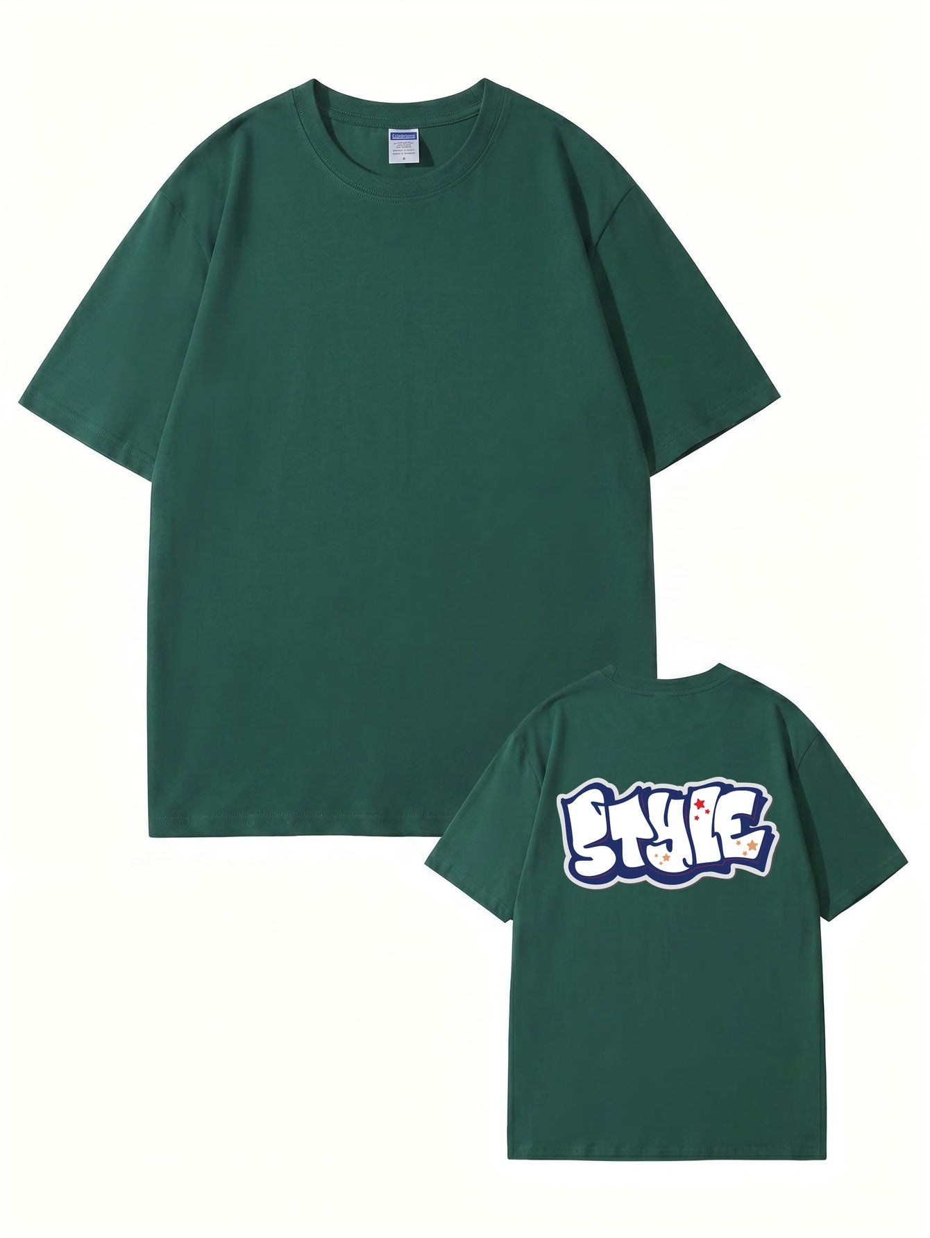 Unisex Streetwear Graffiti STYLE Print Cotton T-Shirt