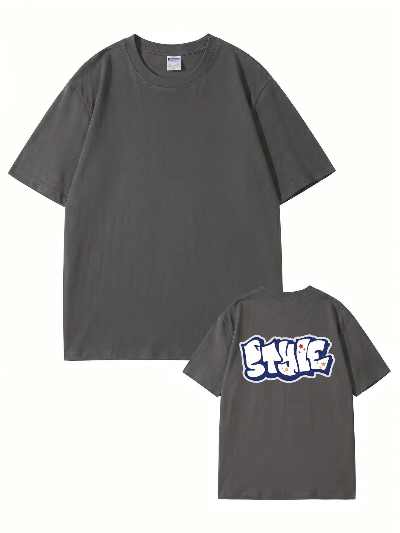 Unisex Streetwear Graffiti STYLE Print Cotton T-Shirt