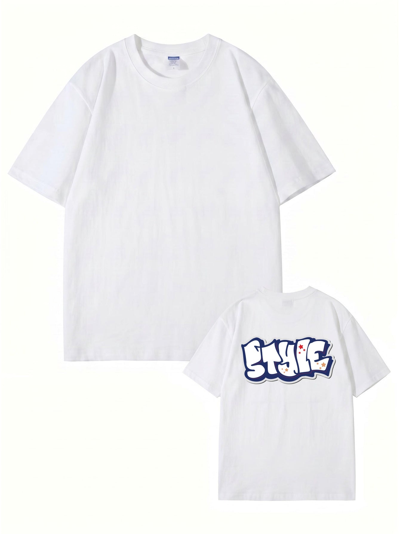 Unisex Streetwear Graffiti STYLE Print Cotton T-Shirt