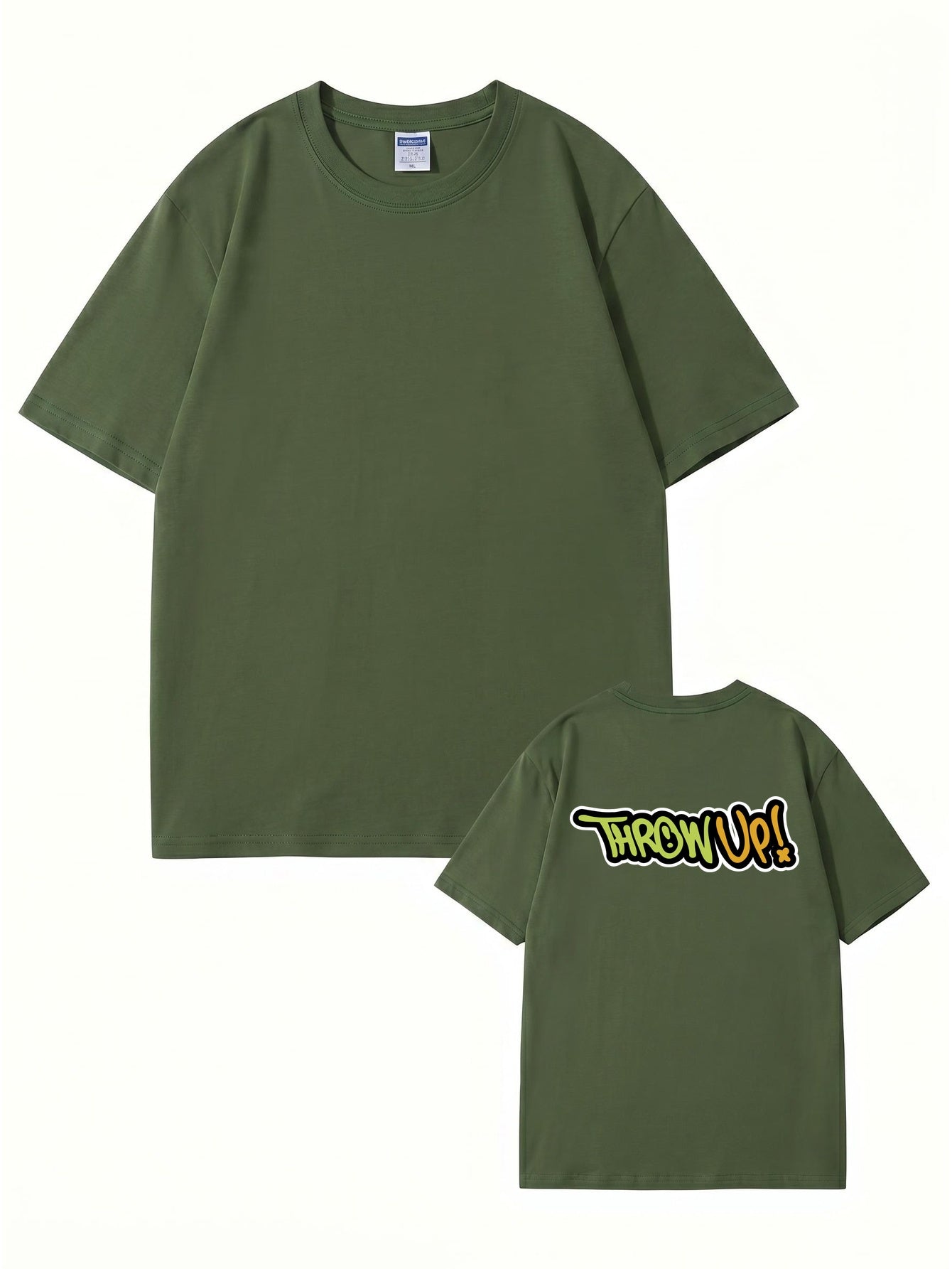 Throw Up! Graffiti Graphic Print Men's Casual Cotton T-Shirt