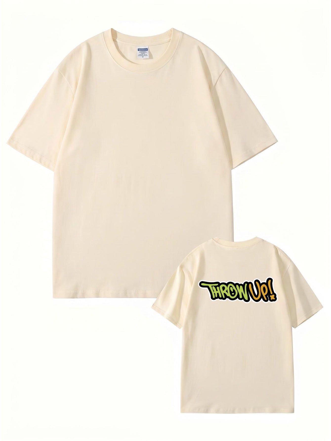Throw Up! Graffiti Graphic Print Men's Casual Cotton T-Shirt