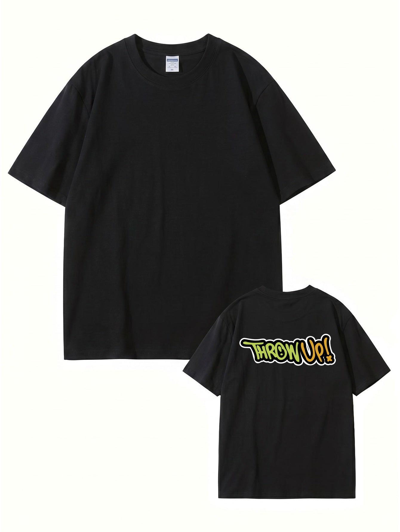 Throw Up! Graffiti Graphic Print Men's Casual Cotton T-Shirt