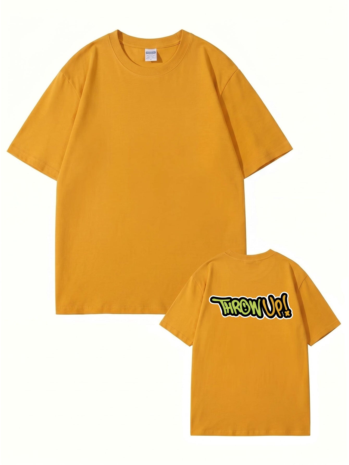 Throw Up! Graffiti Graphic Print Men's Casual Cotton T-Shirt