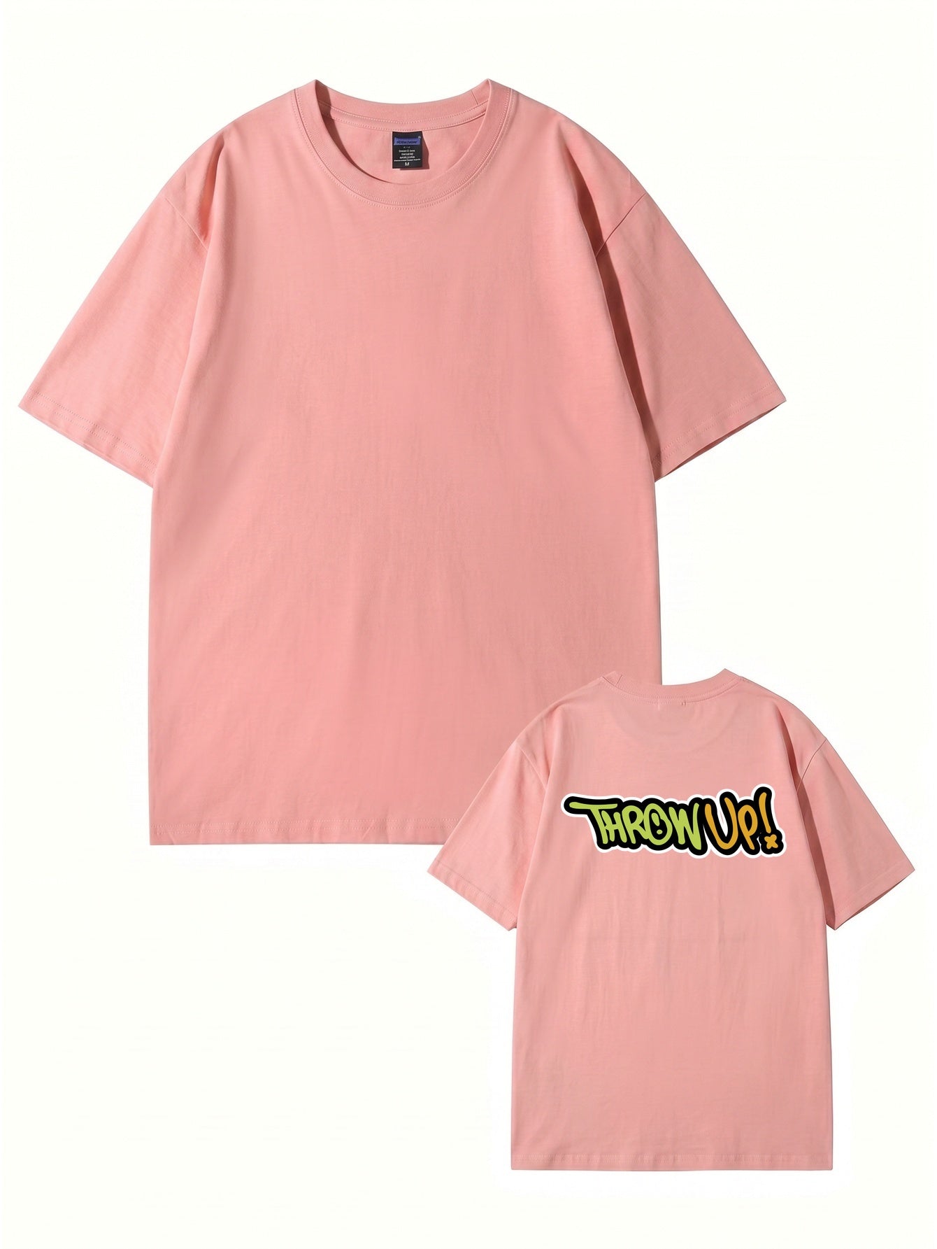 Throw Up! Graffiti Graphic Print Men's Casual Cotton T-Shirt